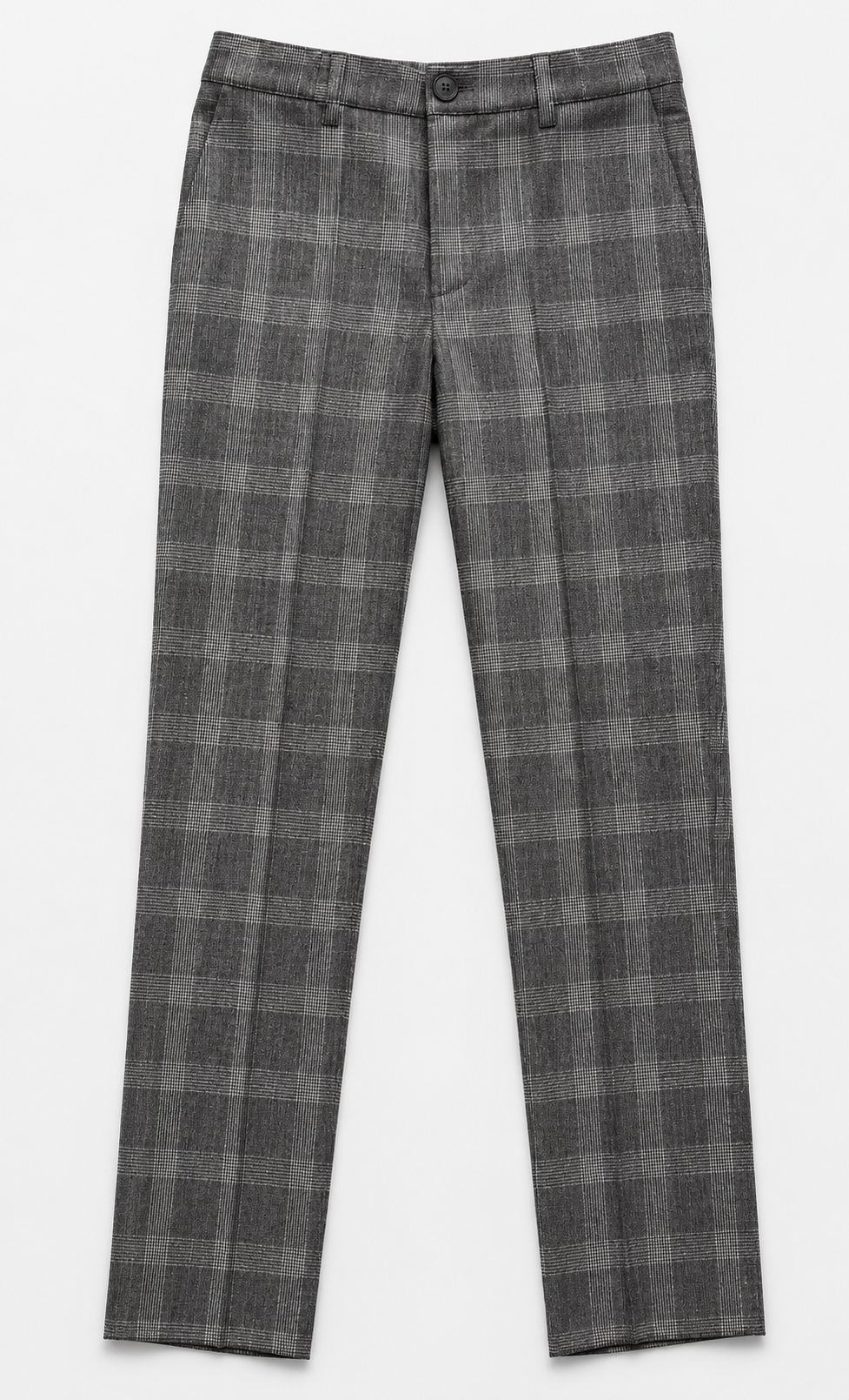 Boys 5-Piece Slim Fit Windowpane Check Suit - Ekose Dark Grey Trousers Picture
