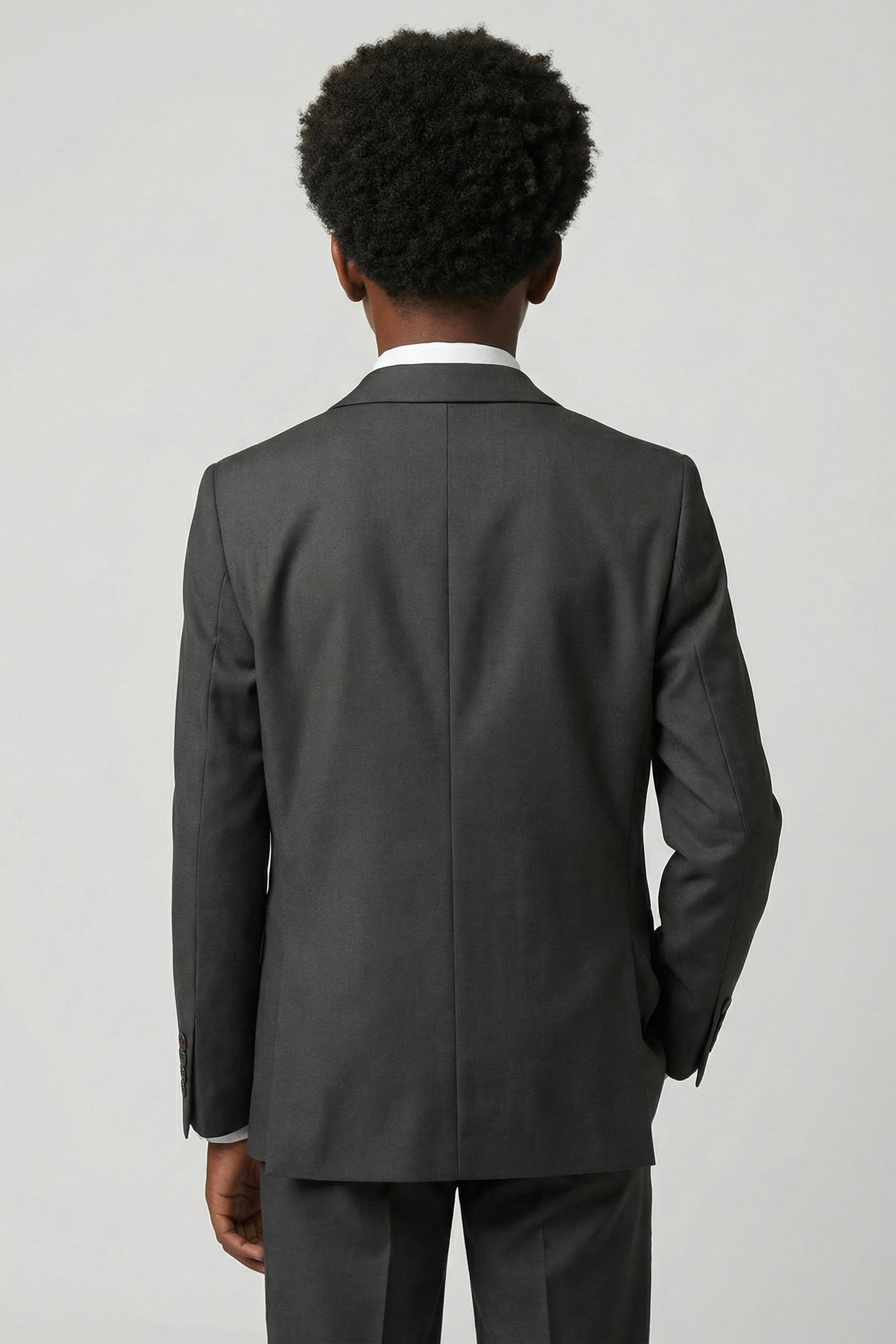 Boys 5-Piece Tailored Fit Formal Suit - Grant - Charcoal Grey Back Picture