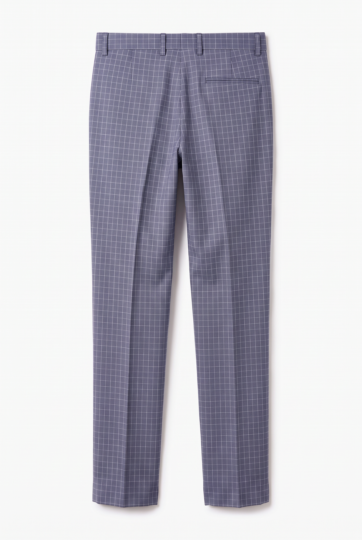 Boys 5-Piece Textured Micro Windowpane Check Suit - KARELI- Navy Trousers Back Picture
