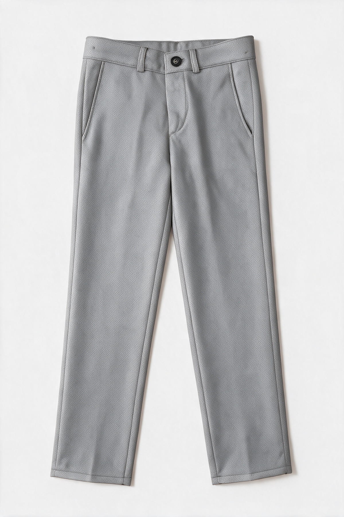 Boys 5-Piece Textured Suit with Double Breasted Waistcoat - Sota Light Grey Trousers  Picture