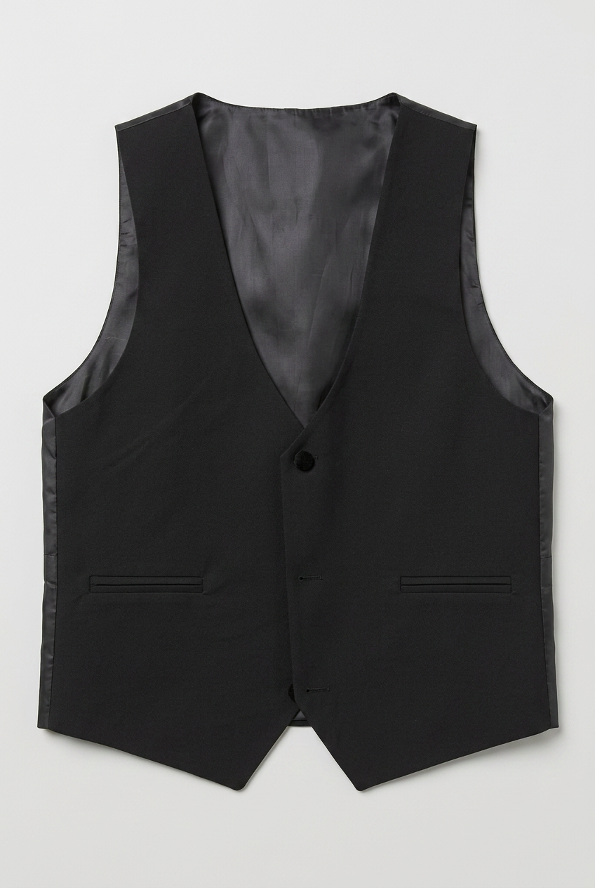 Traje de esmoquin para niños de 5 piezas con cuello chal de terciopelo removible - Negro