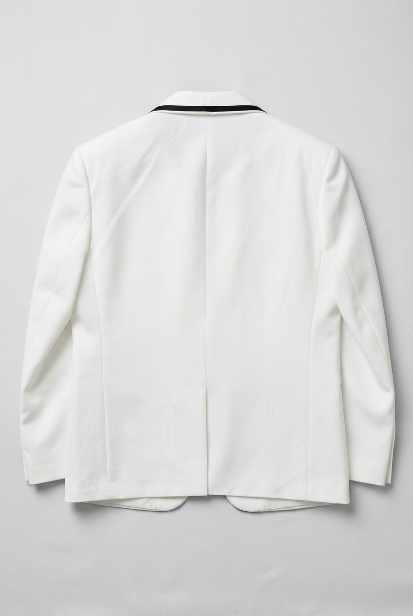 Traje de esmoquin para niños de 5 piezas con cuello chal de terciopelo removible - Blanco