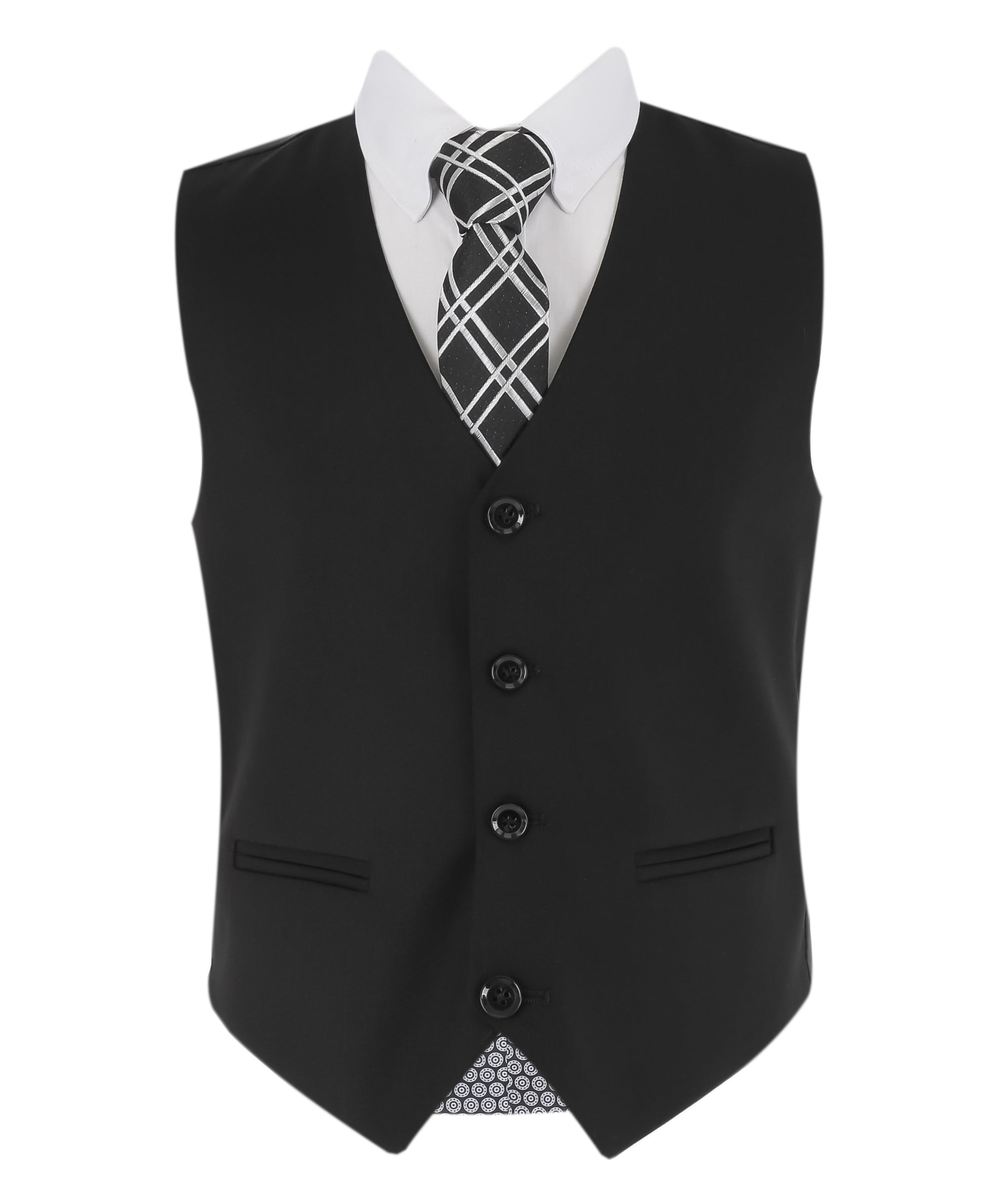 Boys  5 Piece Formal Suit with Waistcoat and Tie - 523 Black