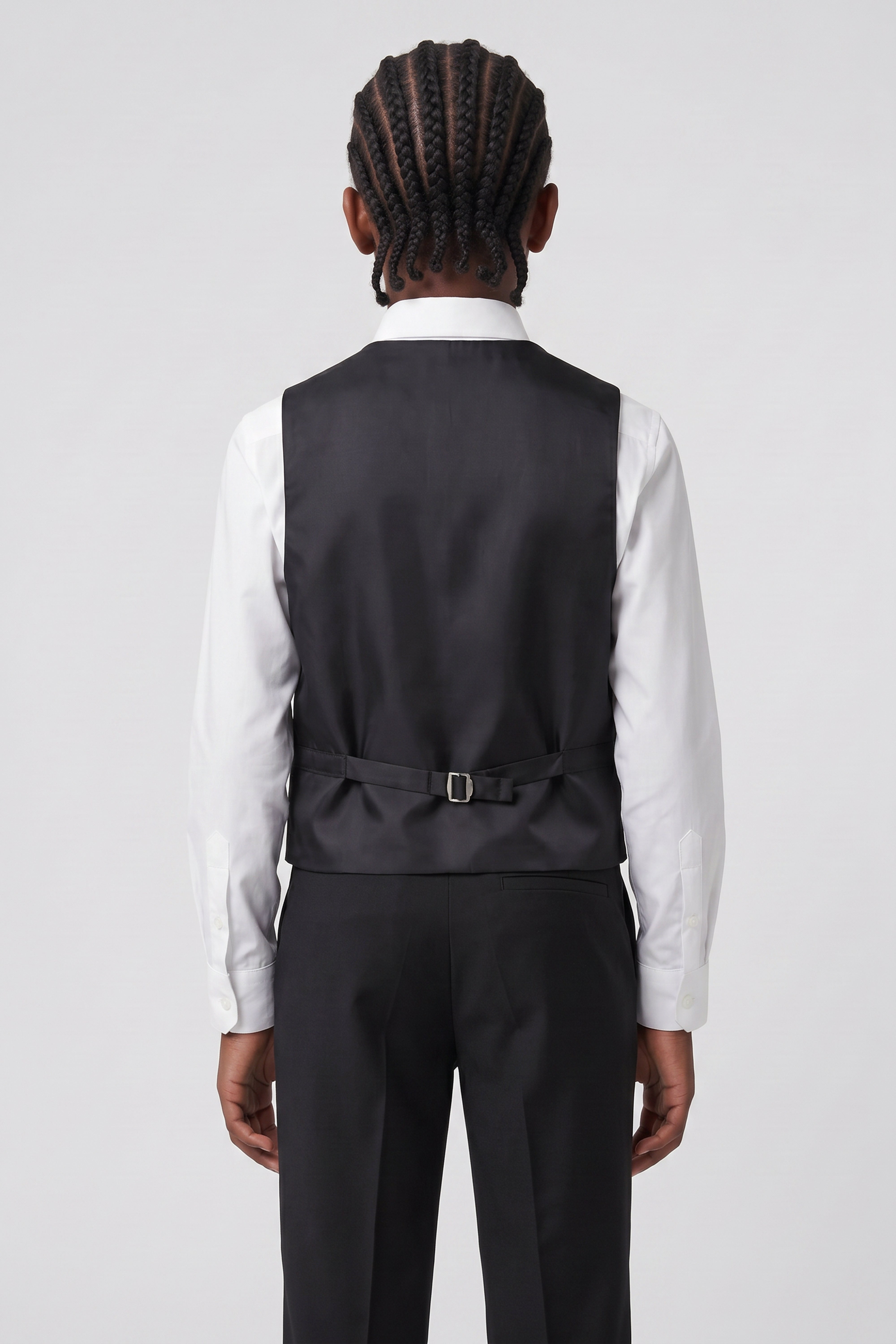Traje de cena para niños de 6 piezas con chaleco cruzado - DAMATLIK W - Negro