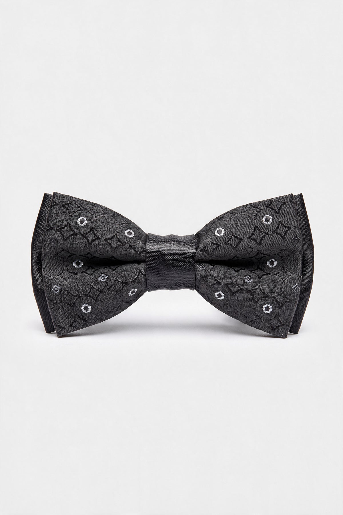 Boys Adjustable Patterned Bow Tie - BWMX - Black