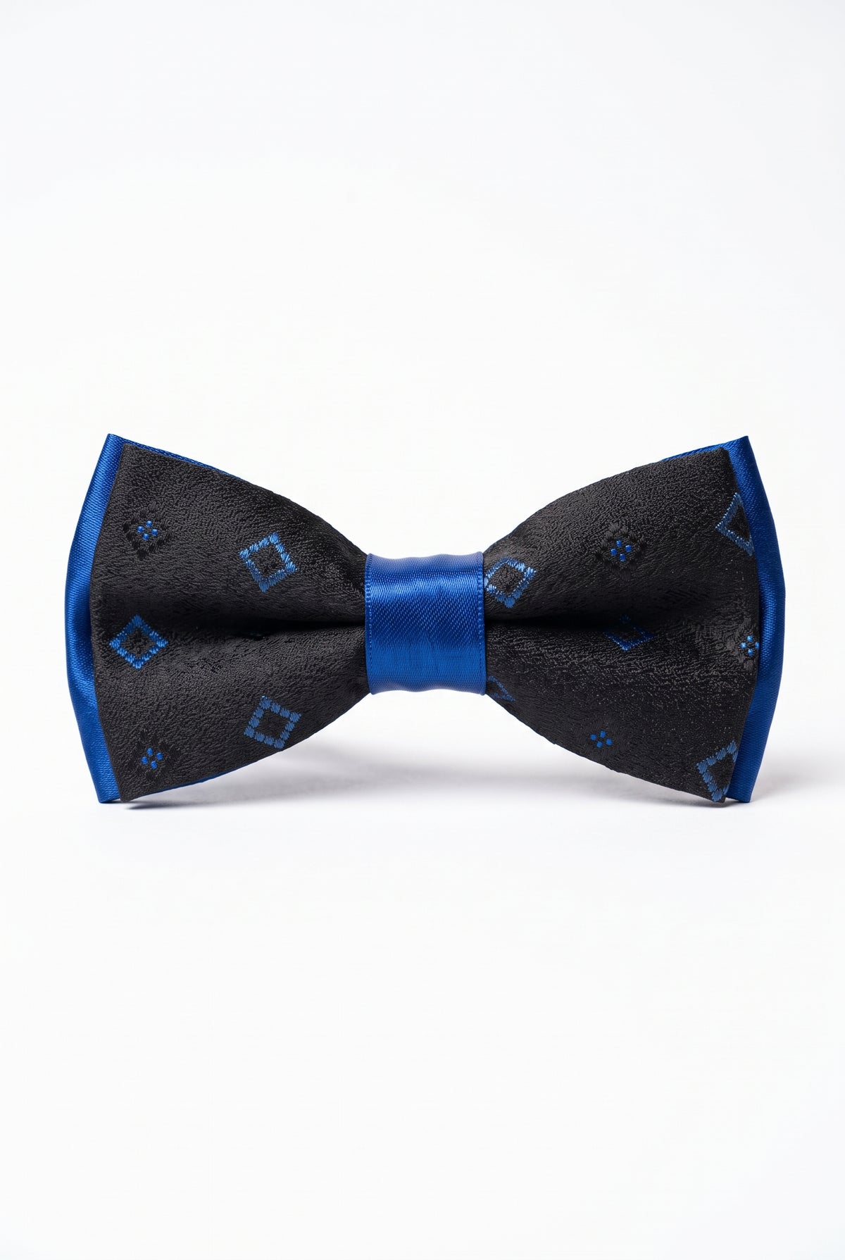 Boys Adjustable Patterned Bow Tie - BWMX - Black and Blue