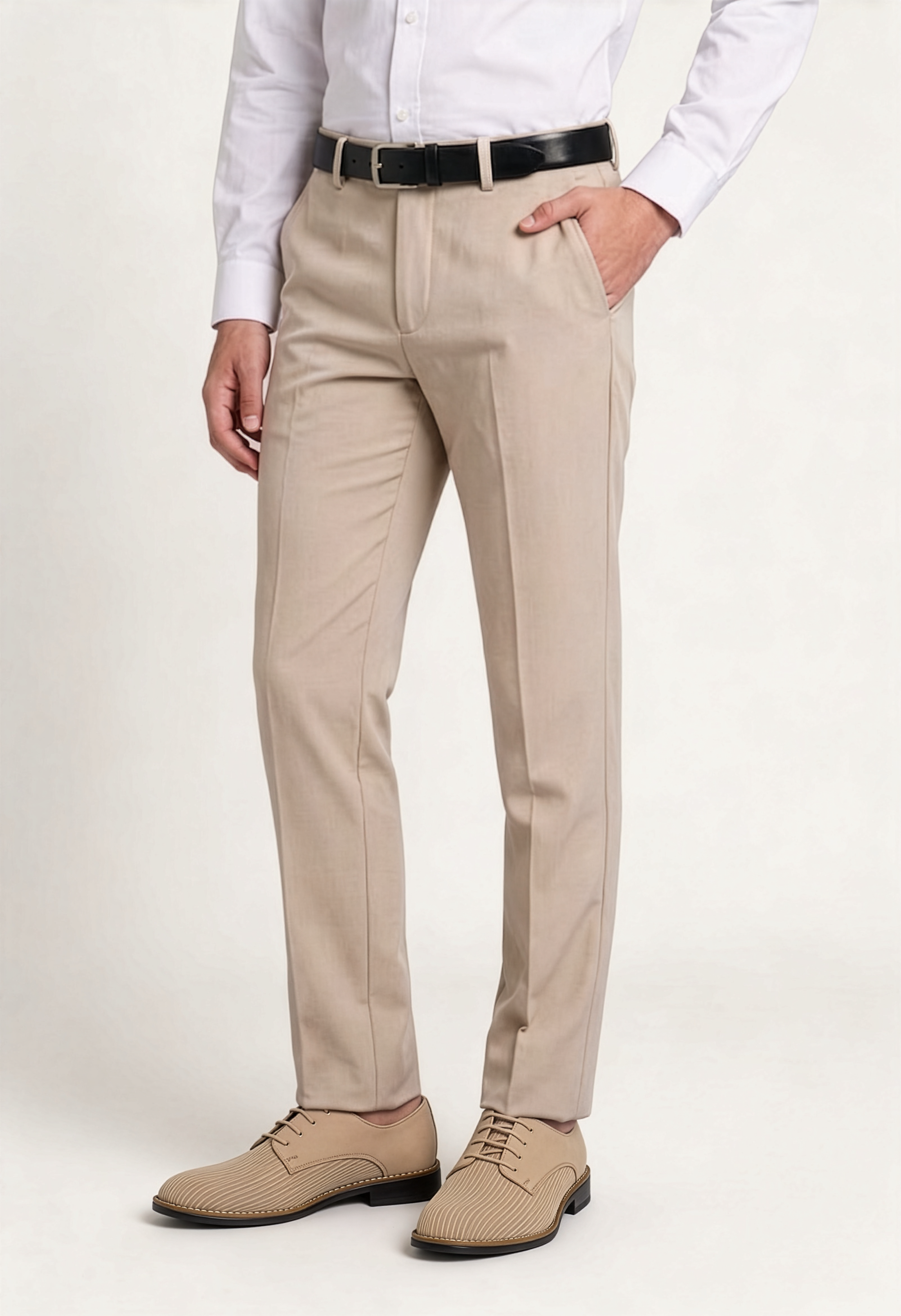 Pantalones formales ajustados Beige para niños