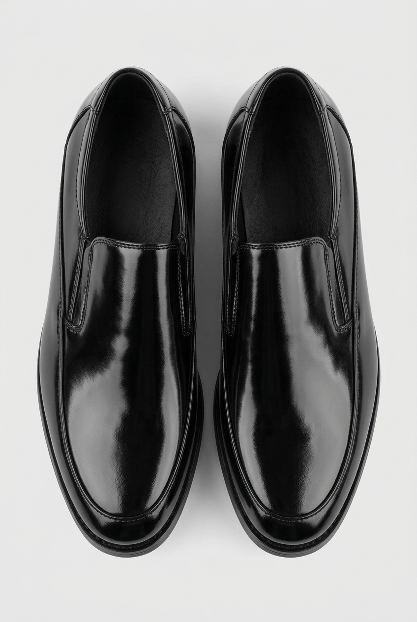 Chaussures formelles à enfiler Noir pour garçons – Mocassins vernis pour mariages et occasions
