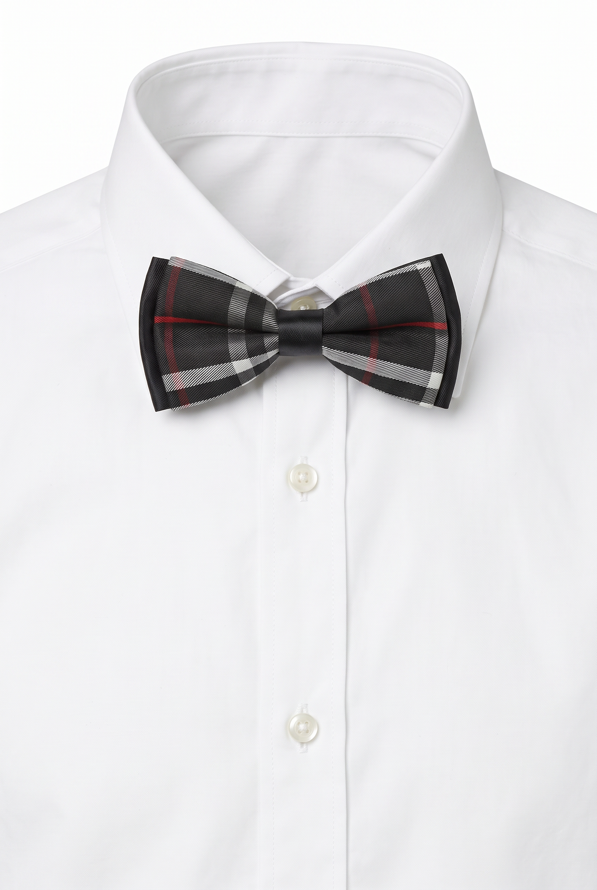 Set de pajarita con estilo Burberry para niños - negro y rojo