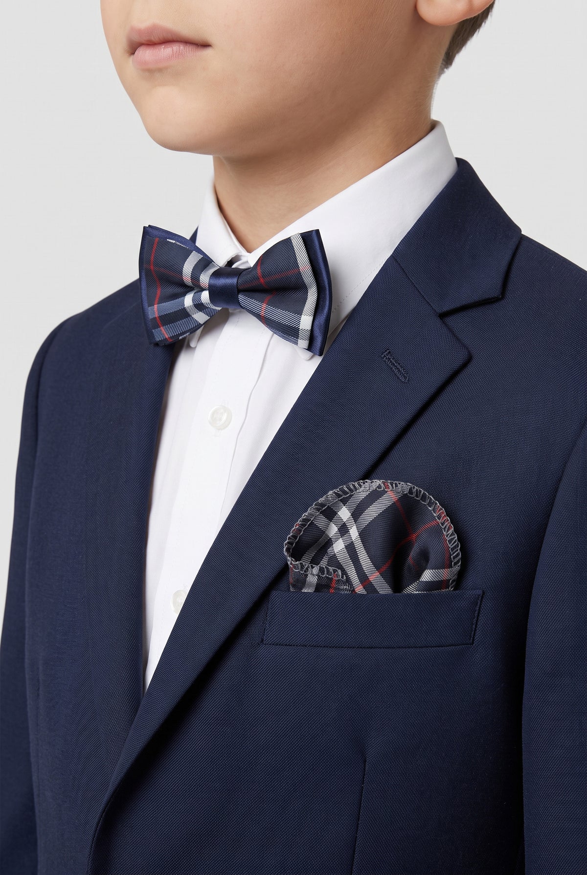 Set di papillon a quadri stile Burberry per bambini - blu navy e Rosso