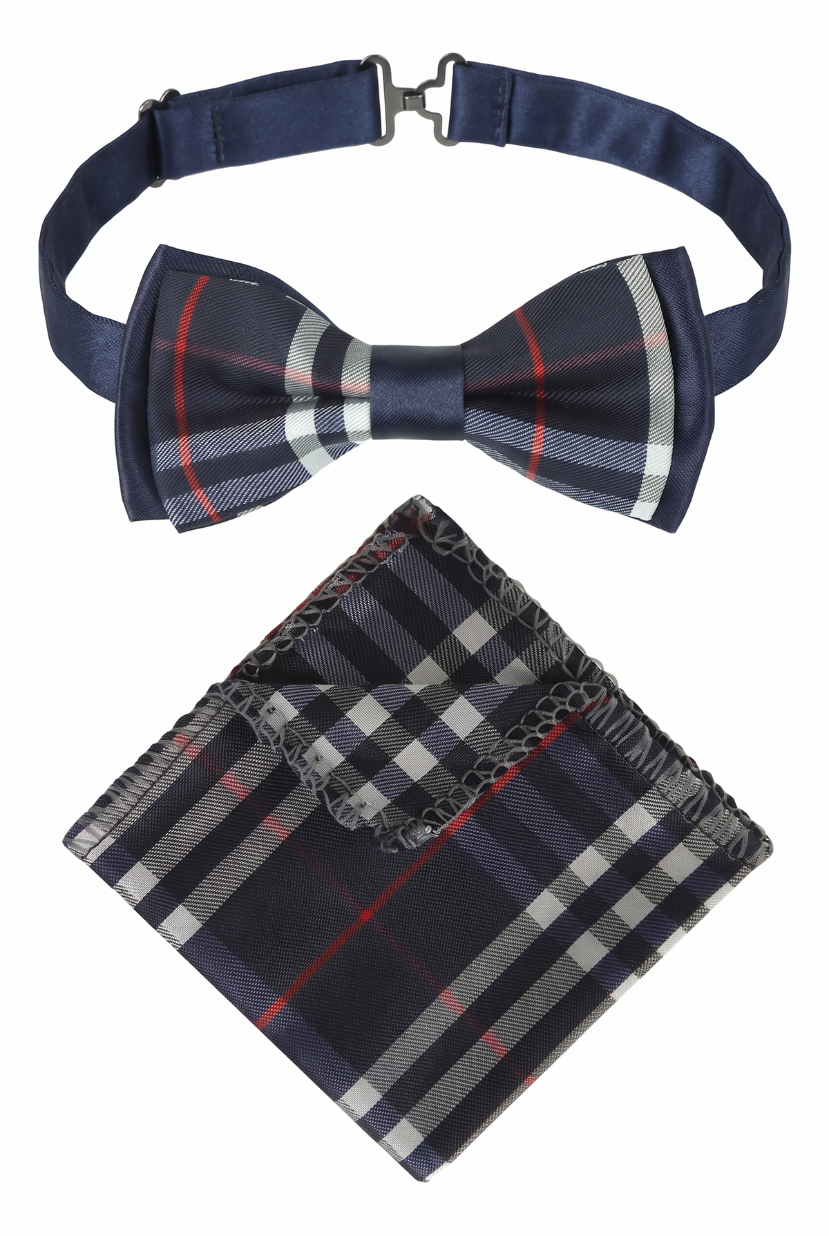Set di papillon a quadri stile Burberry per bambini - blu navy e Rosso