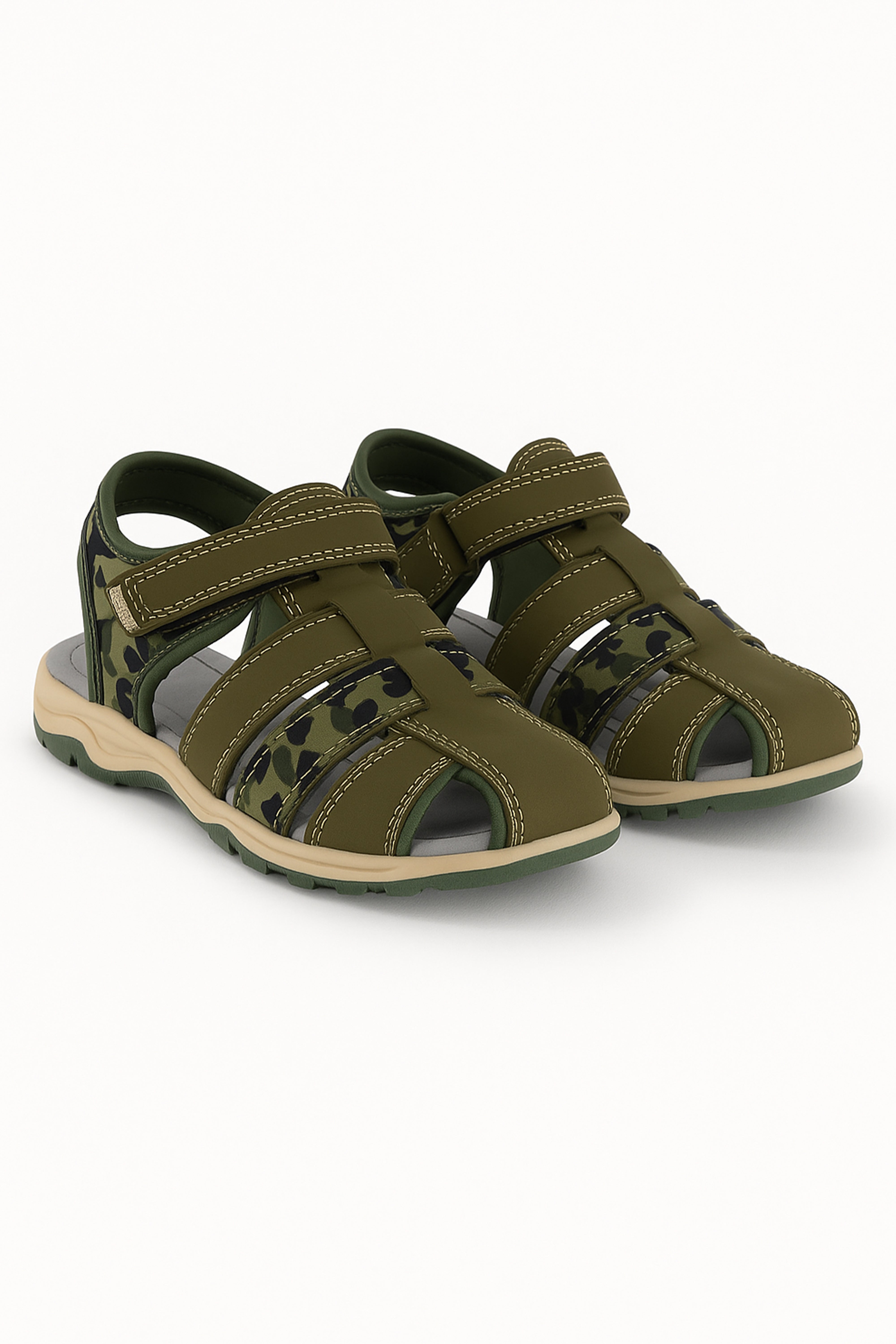 Boys Casual Trekking Sandals - Green Pair Side Picture