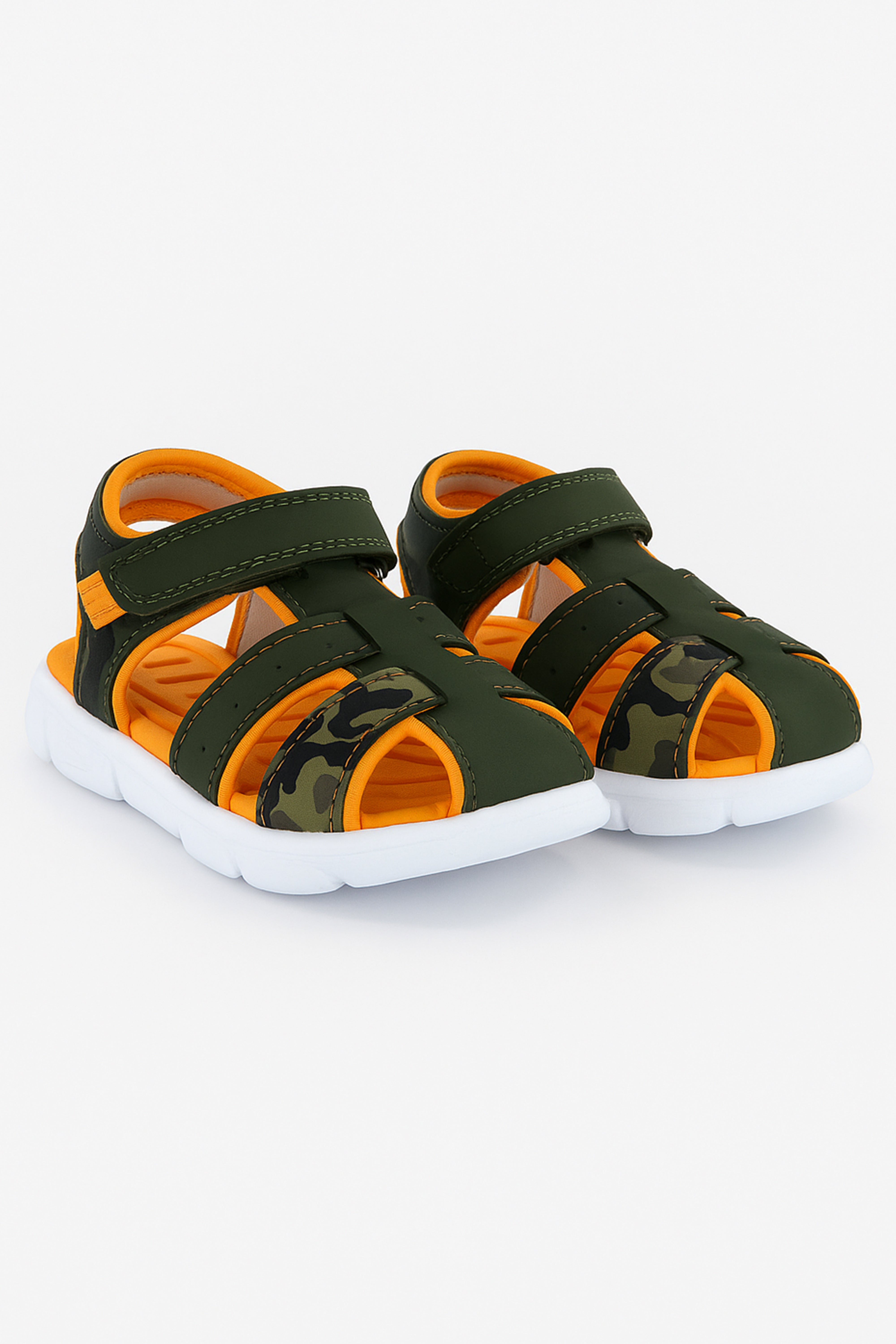 Boys Casual Trekking Summer Sandals - Green Pair Side Picture