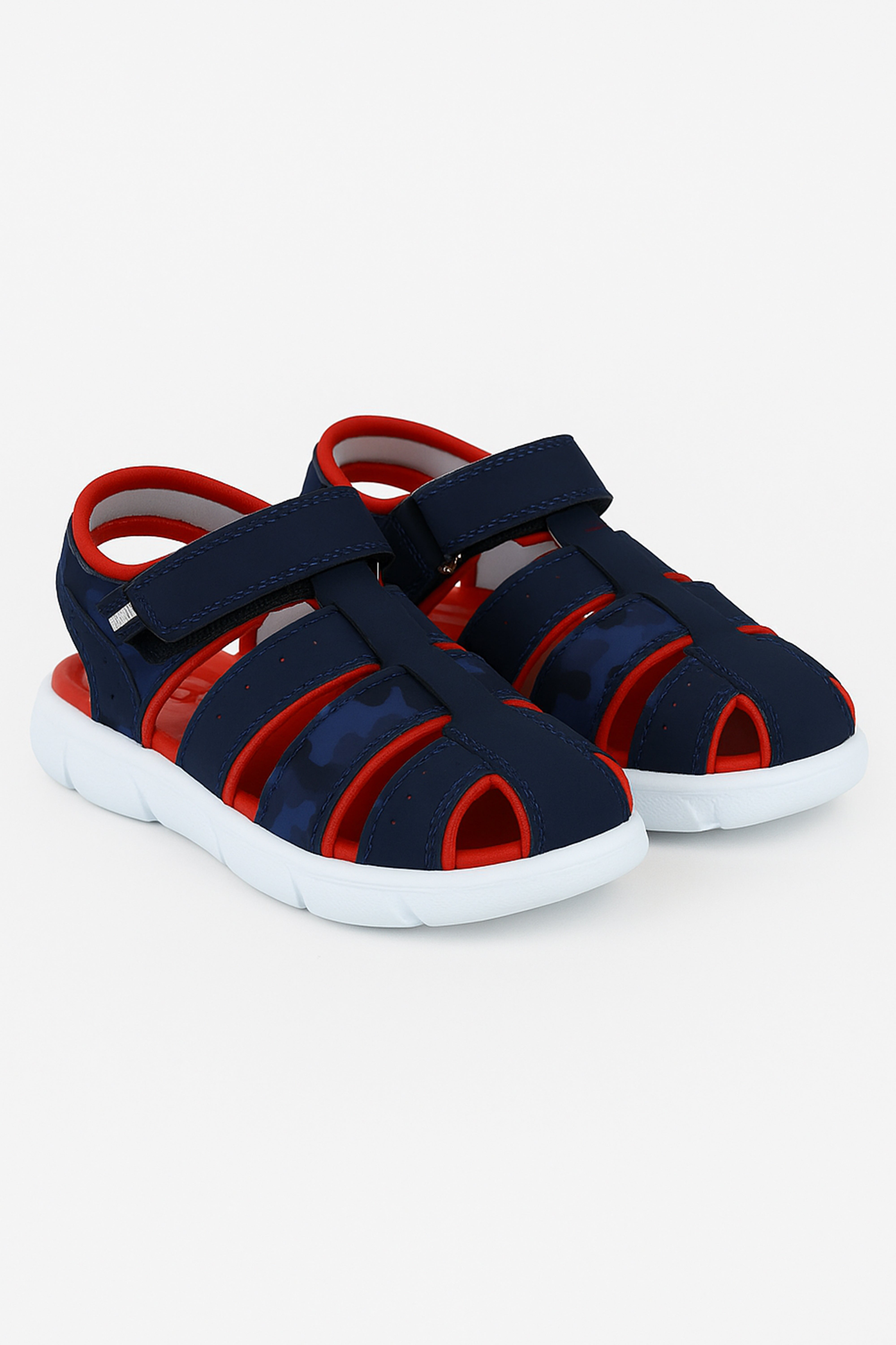 Boys Casual Trekking Summer Sandals - Navy Blue Pair Side Picture