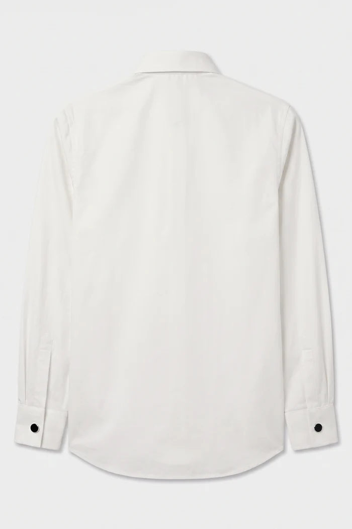 Chemise classique à col pour garçons avec boutons de manchette - Ivoire