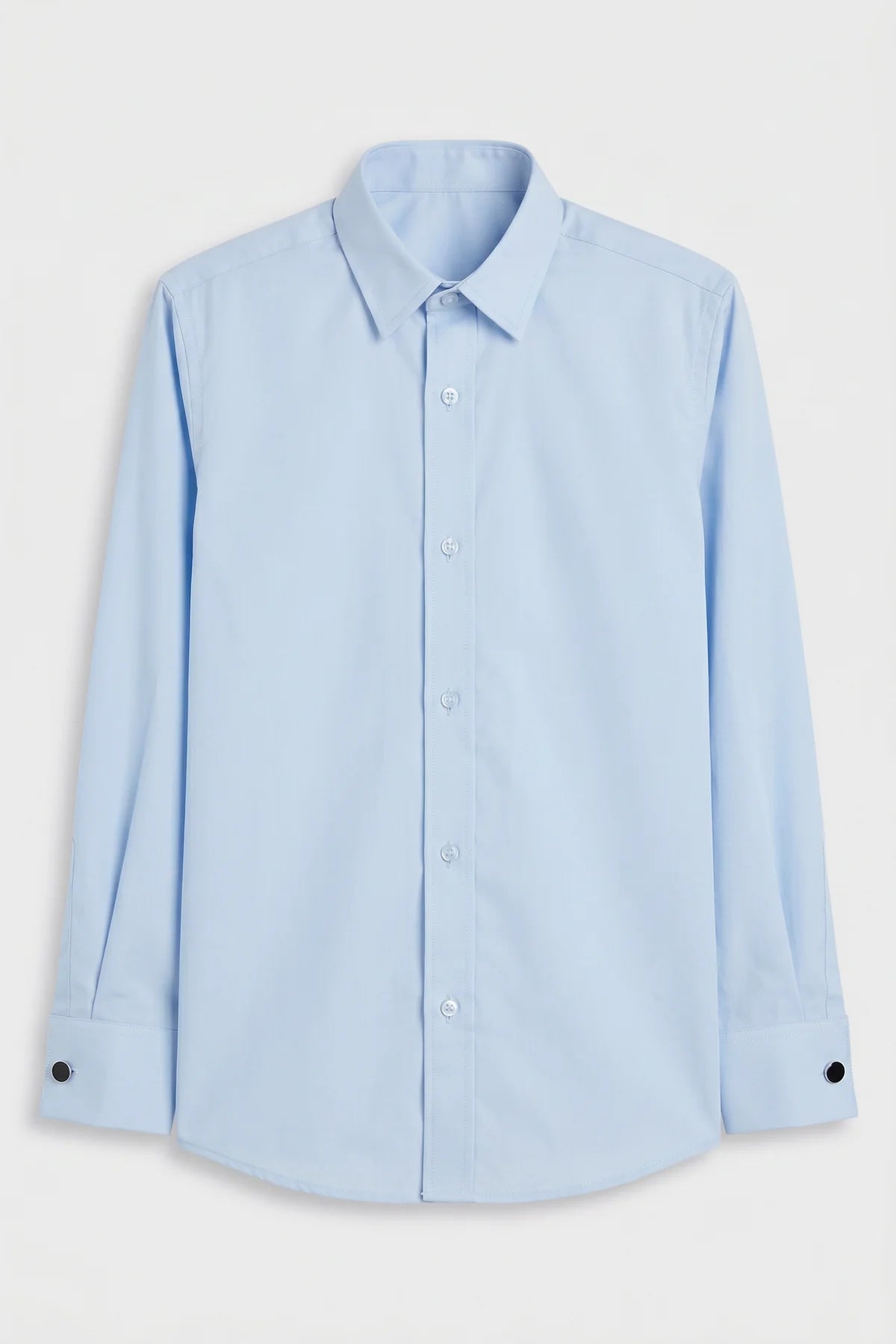 Camisa clásica de vestir para niños con puños para gemelos - Azul Oxford