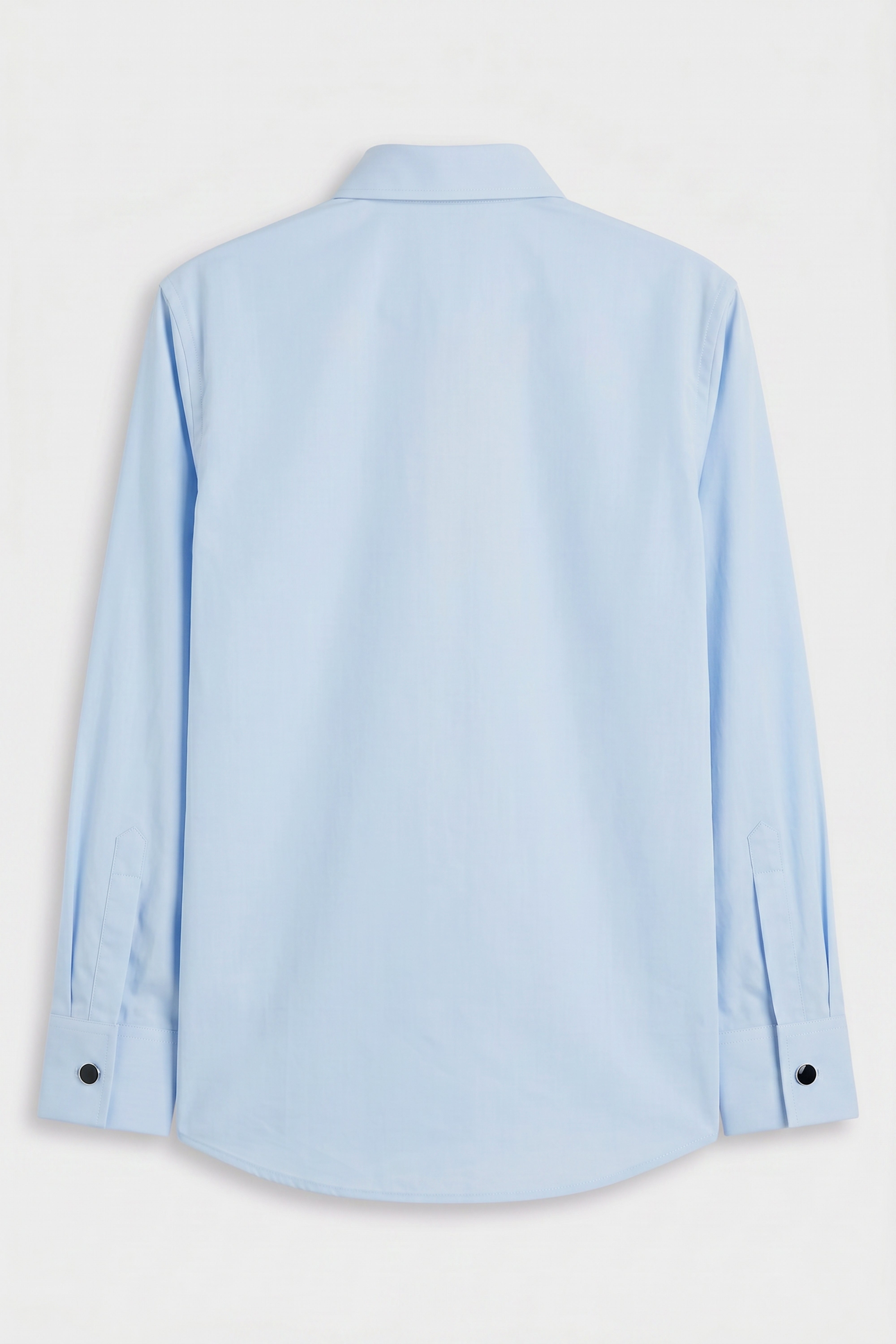 Boys Classic Collar Dress Shirt with Cufflinks -  Oxford Blue Back Picture 