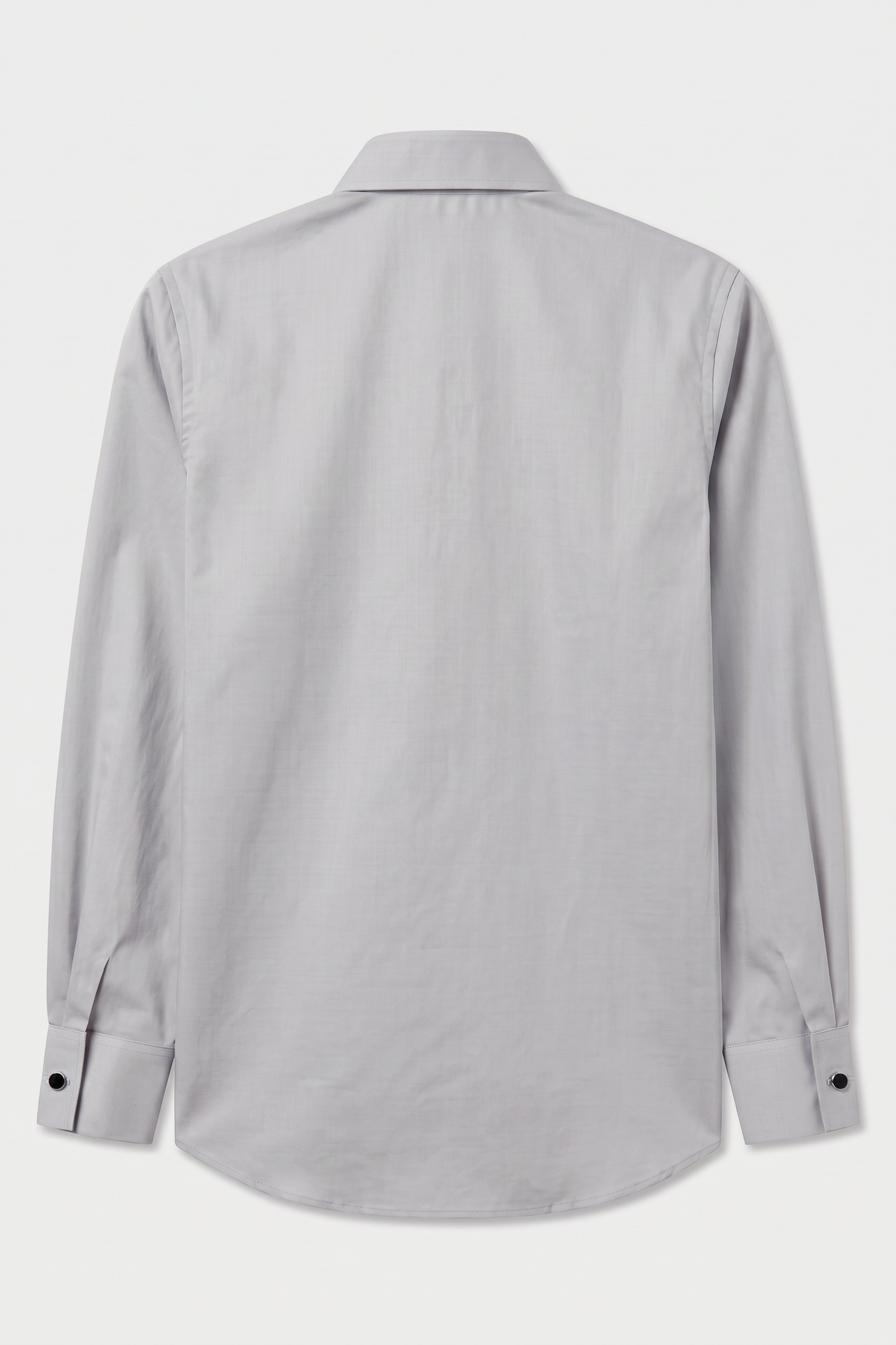Boys Classic Collar Dress Shirt with Cufflinks -  Stone Grey Back Picture