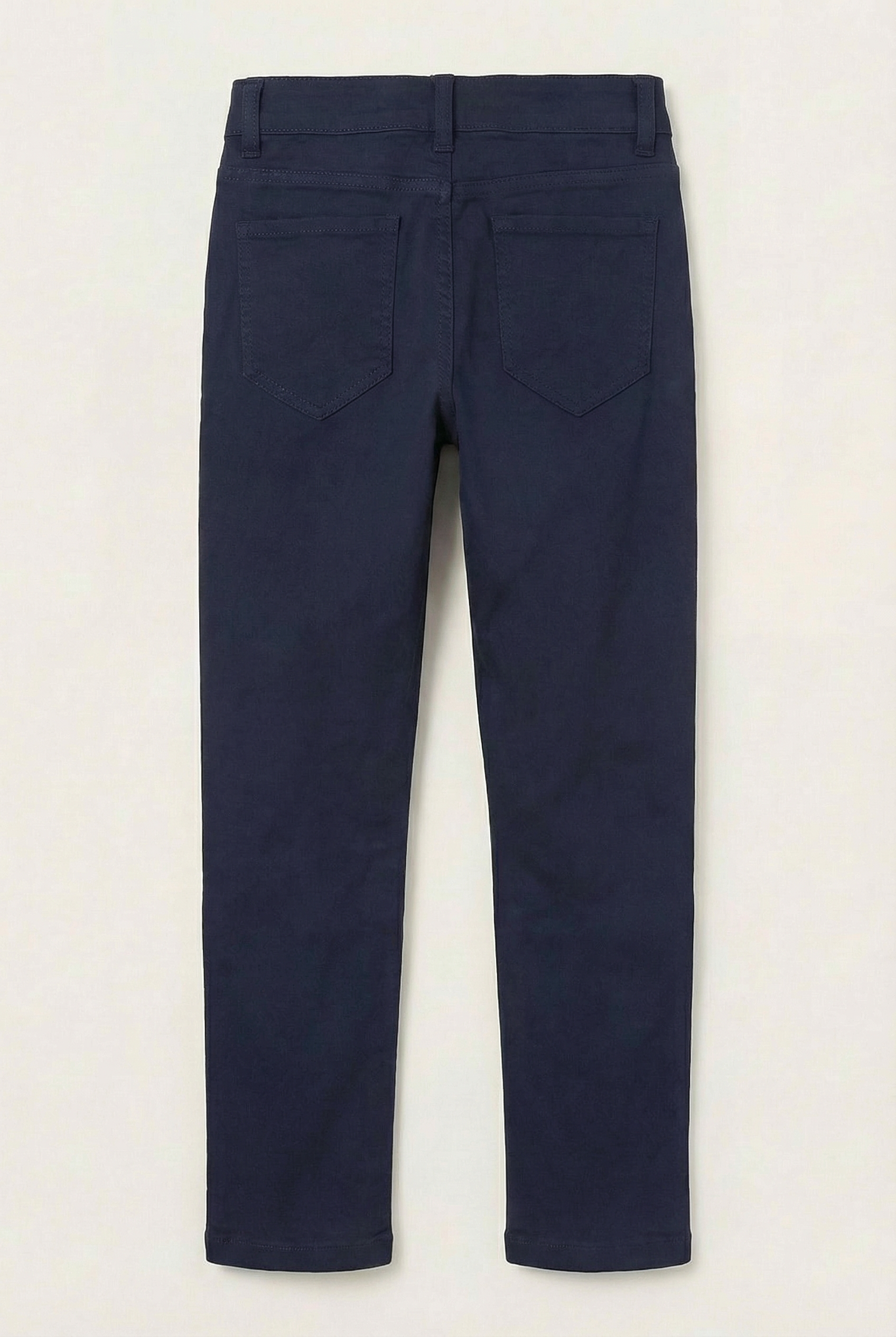 Boys Cotton Casual Stretch Chino Trousers – Navy Back Picture 