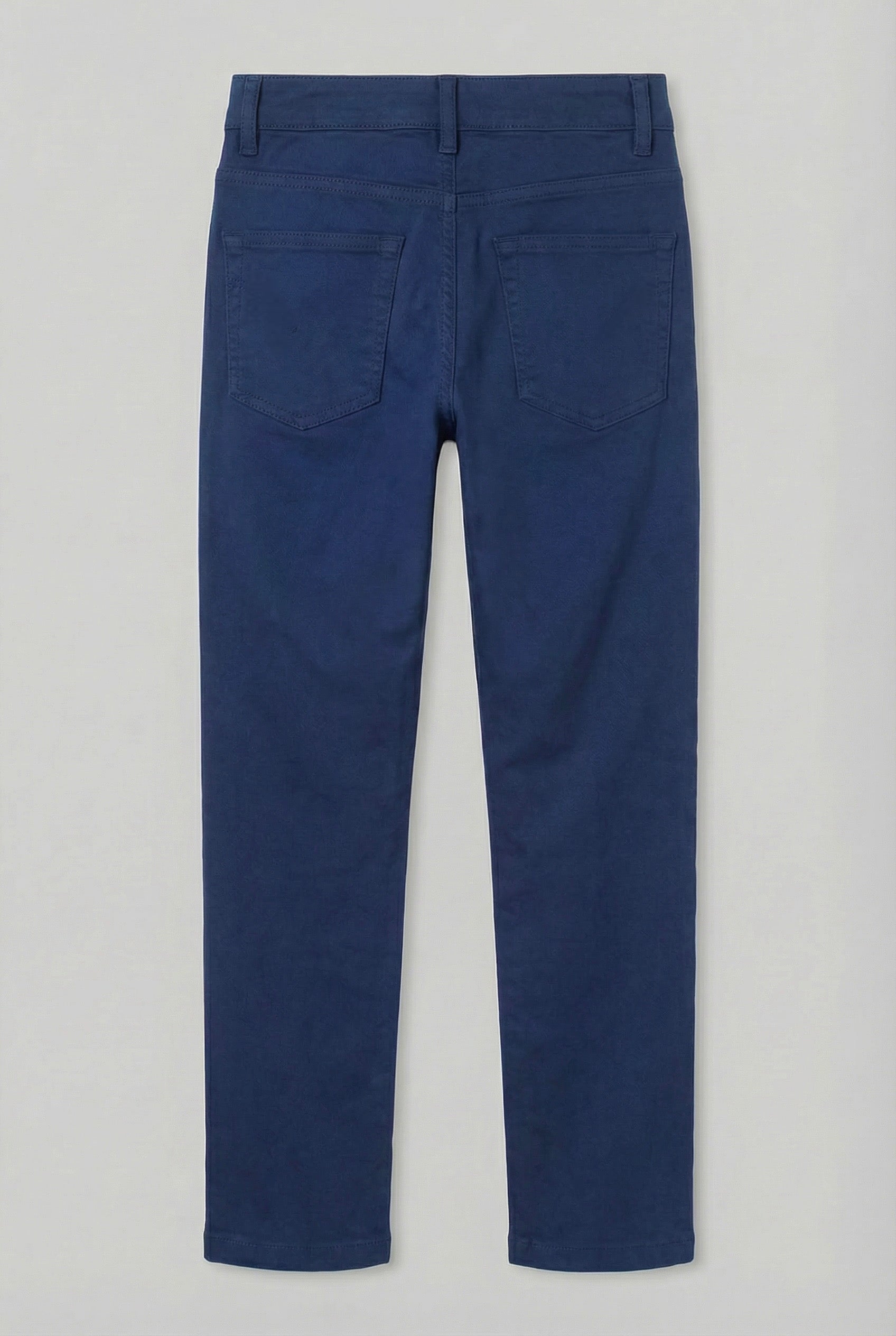 Boys Cotton Casual Stretch Chino Trousers – Parliament Blue Trousers Back Picture
