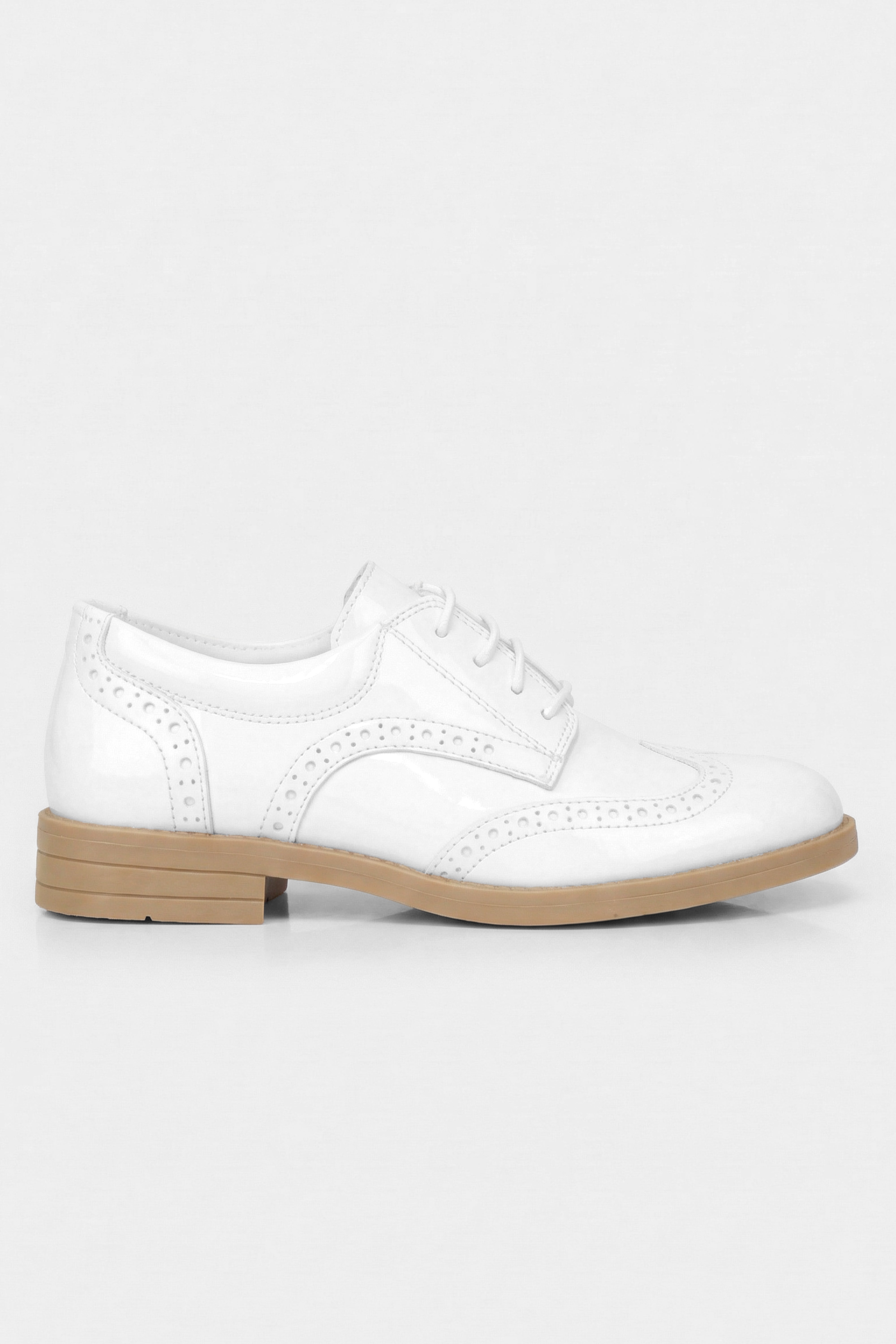 Jungen Derby Brogue Schnürsenkel Dressschuhe - Weiß