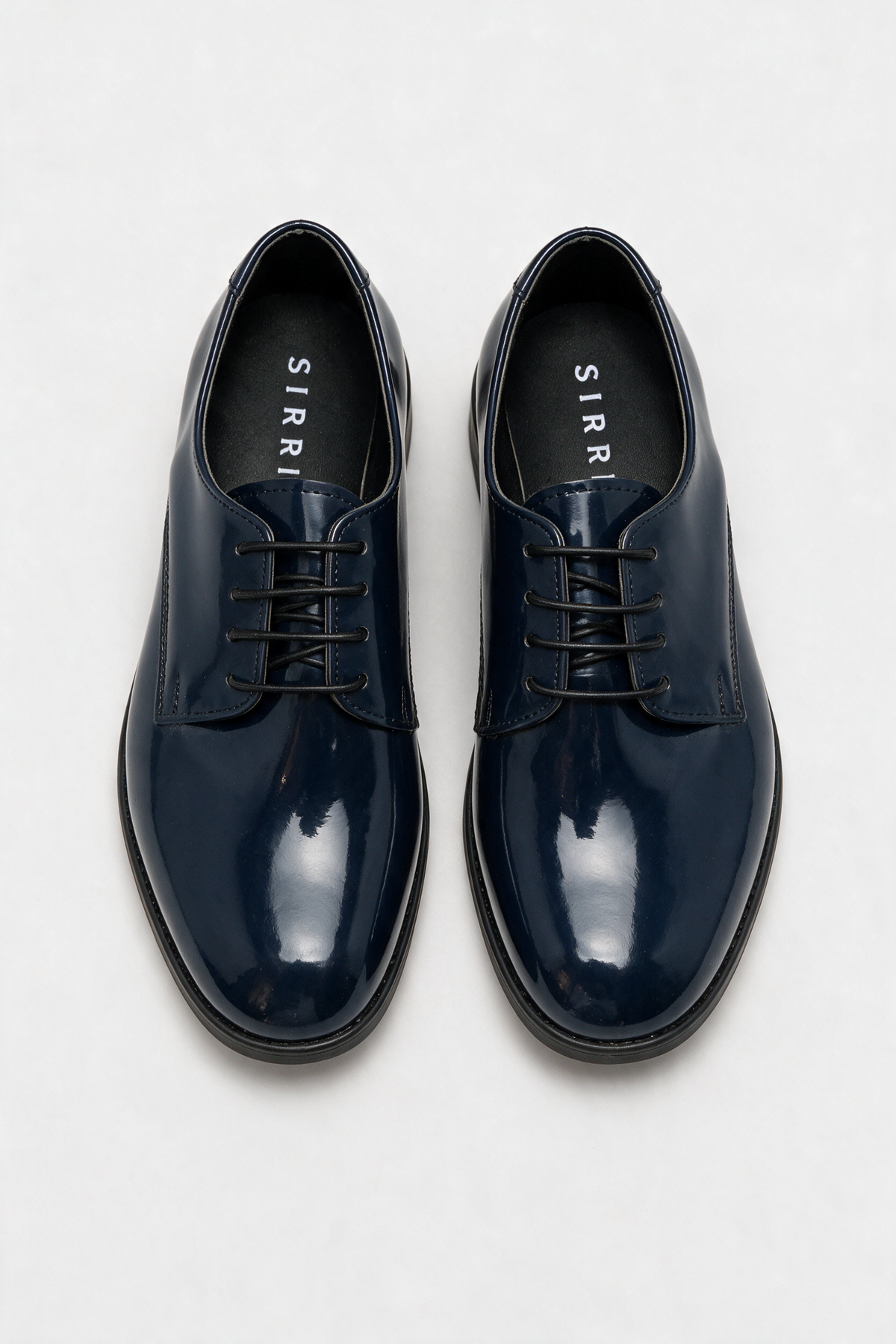 Formelle Derby-Schnürschuhe für Jungen aus Lackleder – Marineblau