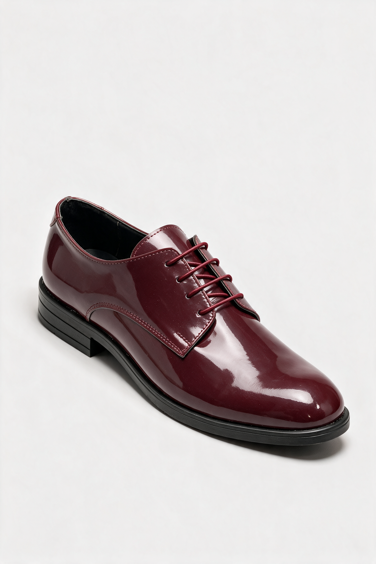 Formelle Schnürschuhe aus Lackleder für Jungen – Weinrot