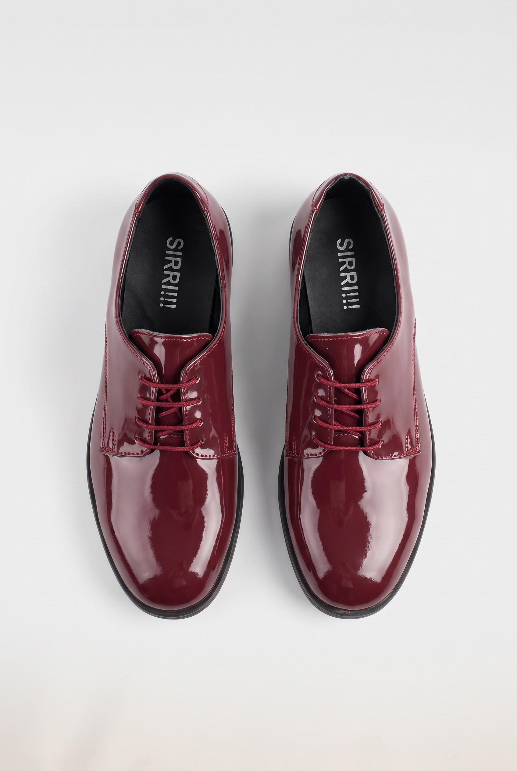 Boys Derby Patent Lace Up Formal Shoes - Wine Front Picture