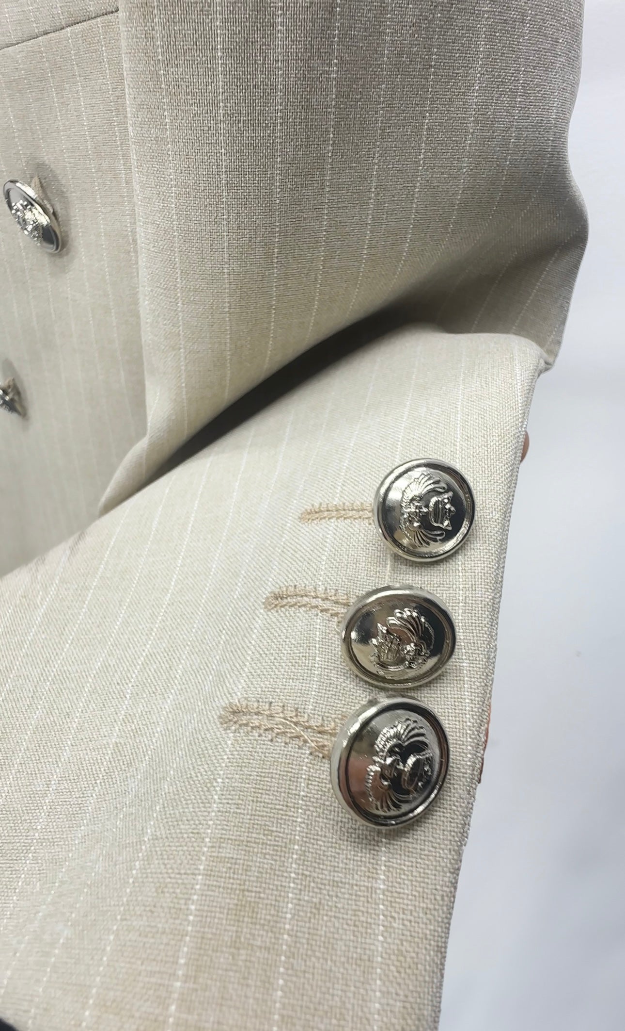 Completo doppiopetto a righe per ragazzi - Set 3 pezzi e 6 pezzi - Beige