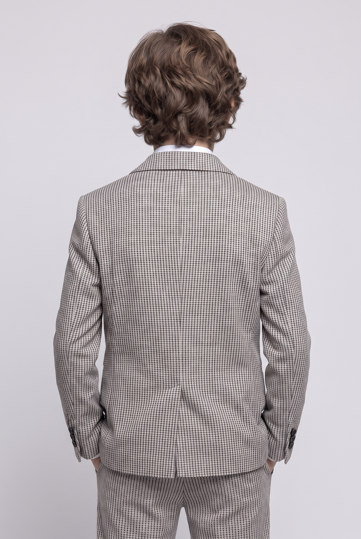 Jungen Grauer 2-teiliger Mini-Tweed-Hahnentrittmuster-Anzug - ORME