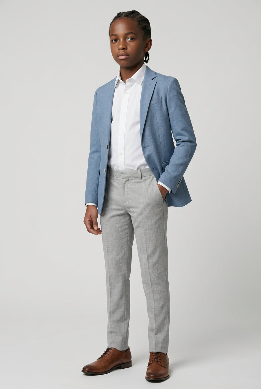 Jungen Fischgrät-Twill-Blazer - Kovan - Himmelblau