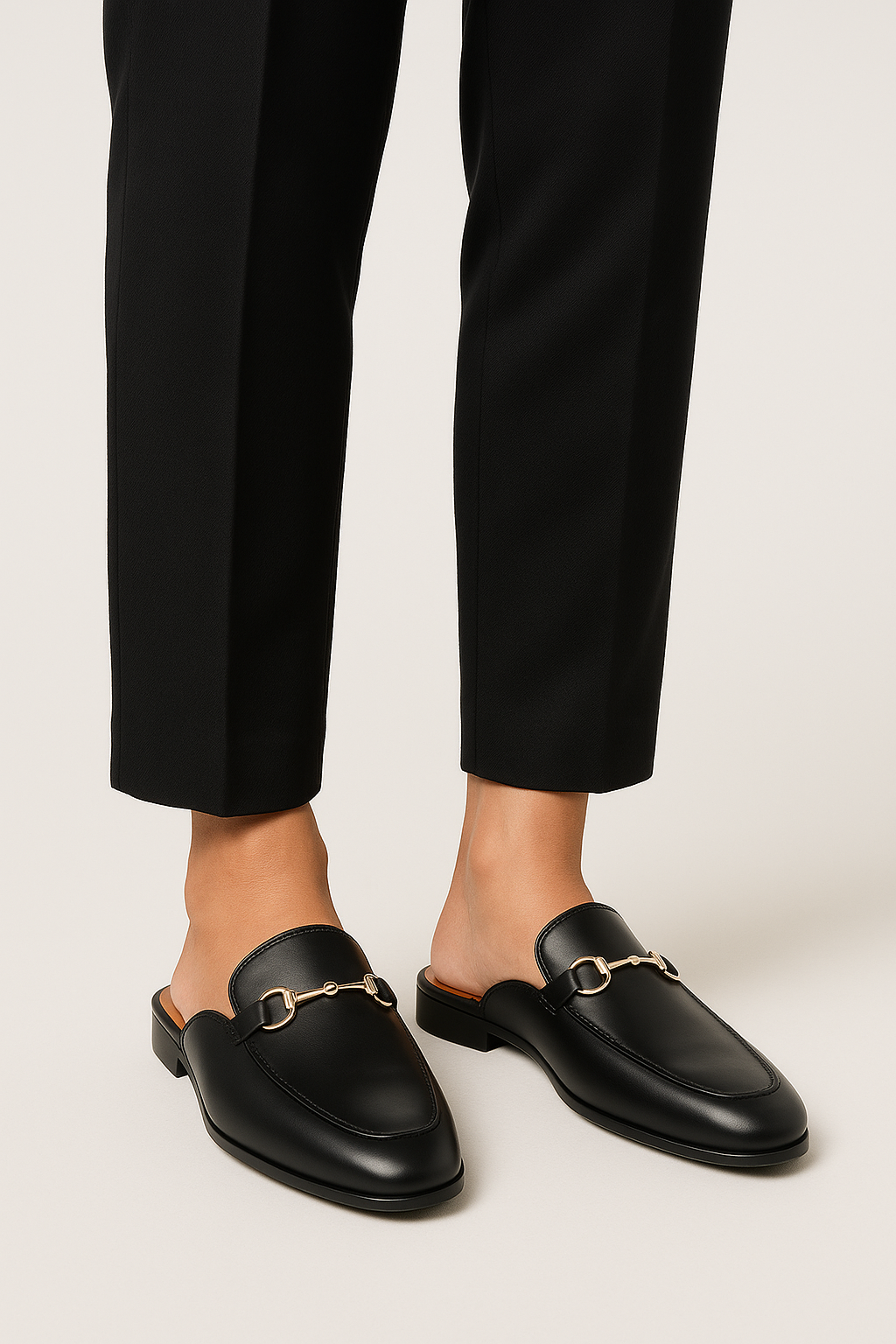 Boys Horsebit Slip On Slipper Loafers - Black Model Picture