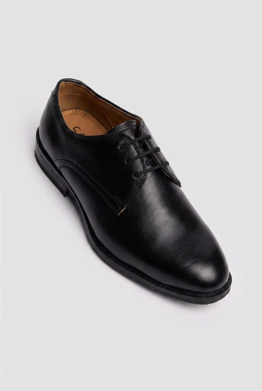 Scarpe eleganti stringate Derby in pelle per ragazzi - Nero