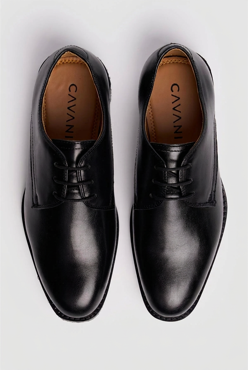 Scarpe eleganti stringate Derby in pelle per ragazzi - Nero