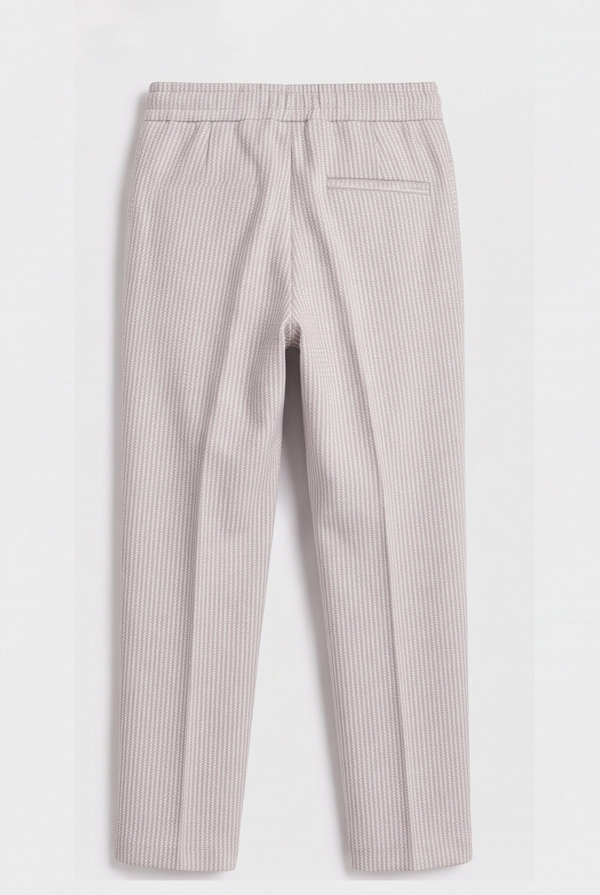 Boys Light Grey and Purple 2-Piece Mini Tweed Houndstooth Suit - ORME Trousers Back  Picture