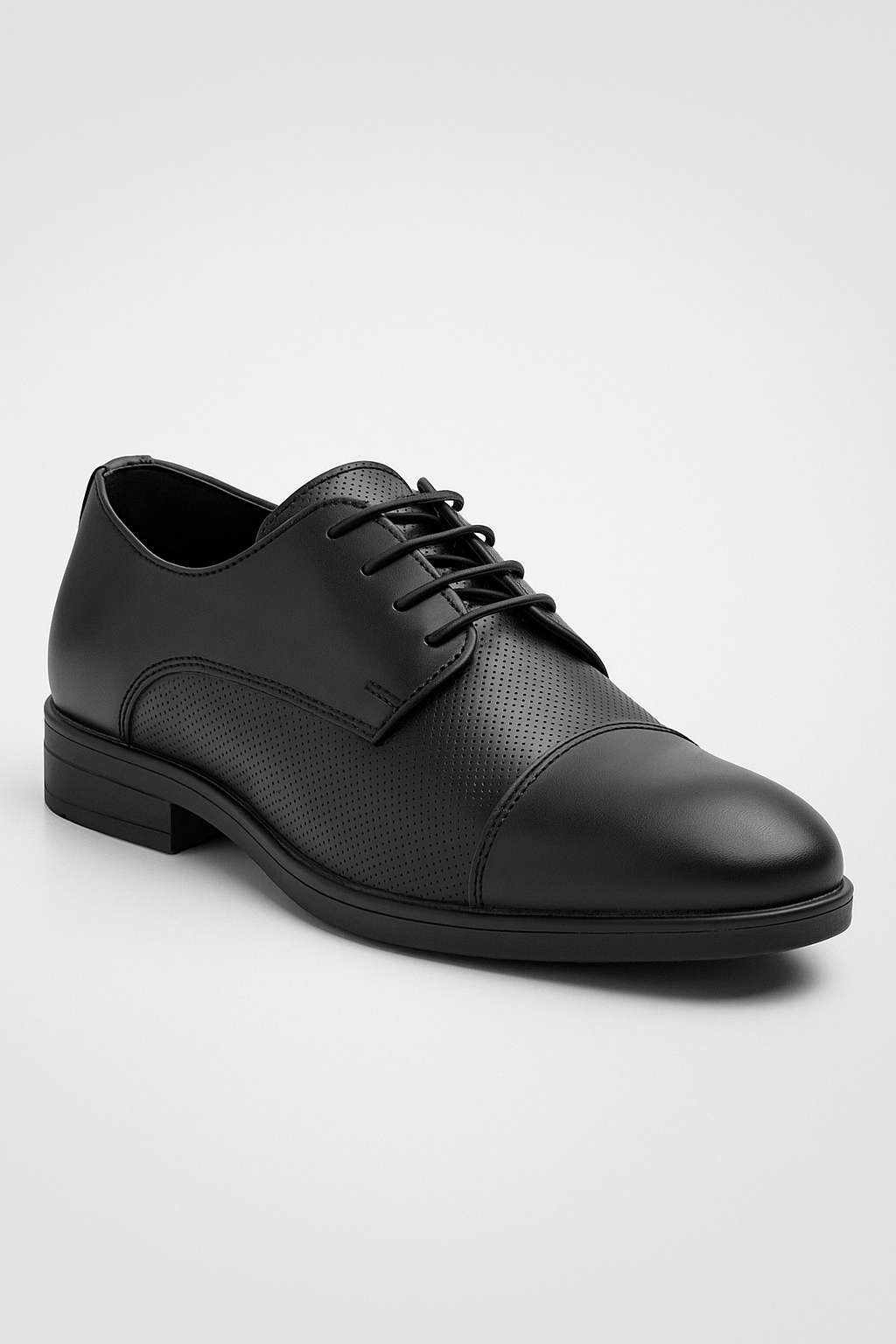 Boys Matte Lace Up Derby Shoes - Nevada - Black Side Picture