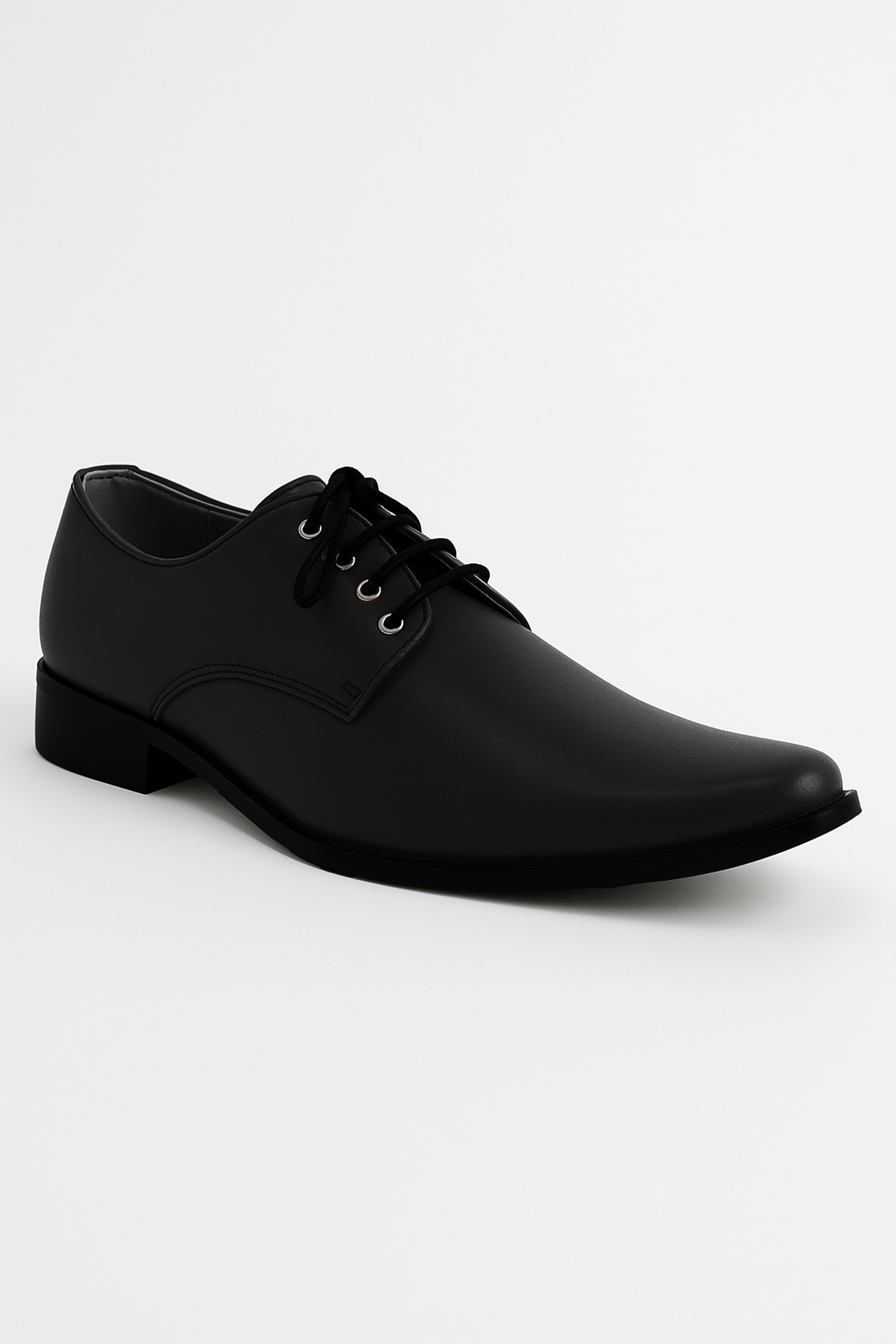 Boys Matte Leather Derby Shoes - GEORGE - Black Side Picture