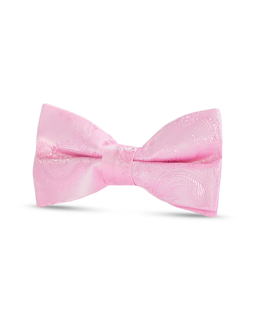 Pajarita para niños de jacquard con estampado de cachemira, preanudada, con correa de cuello ajustable y clip - Rosa
