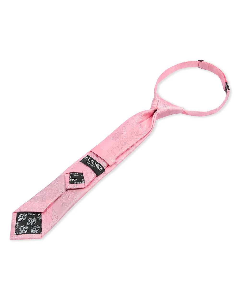 Corbata preanudada para niños con jacquard de cachemira y clip ajustable en el cuello - Rosa oscuro