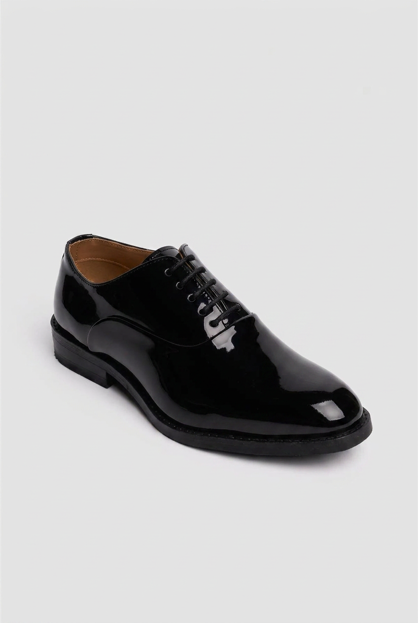Boys Patent Black Oxford Dress Shoes - Black