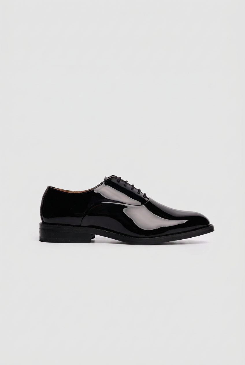 Boys Patent Black Oxford Dress Shoes - Black