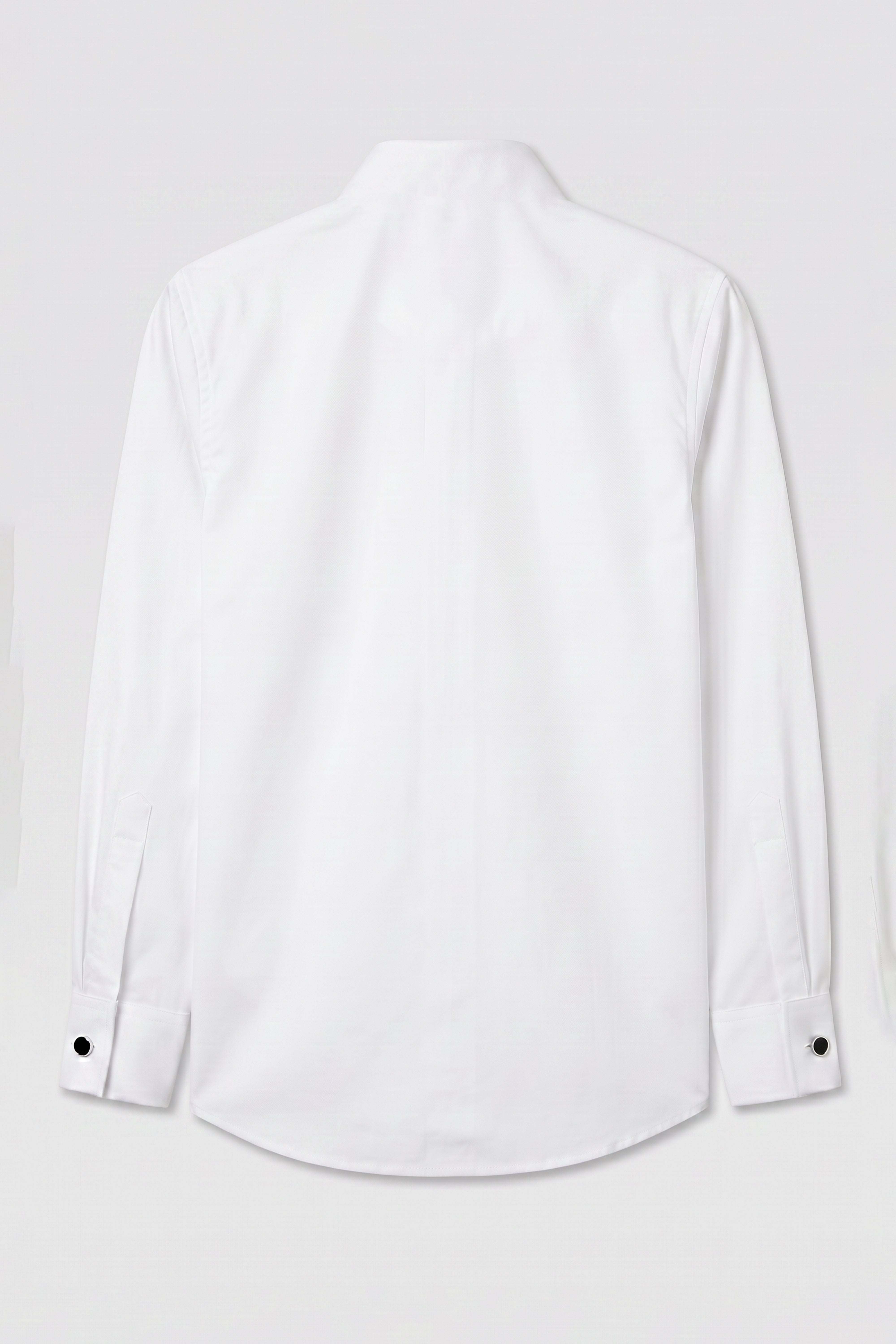 Boys Pleated Tuxedo Shirt with Cufflinks - White Back Picture