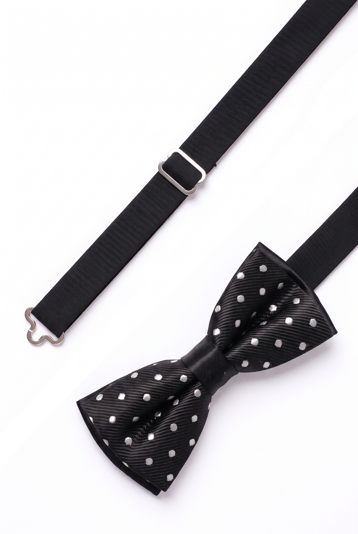 Boys Polka Dot Bow Tie - BWP BLACK Strap Detail Picture