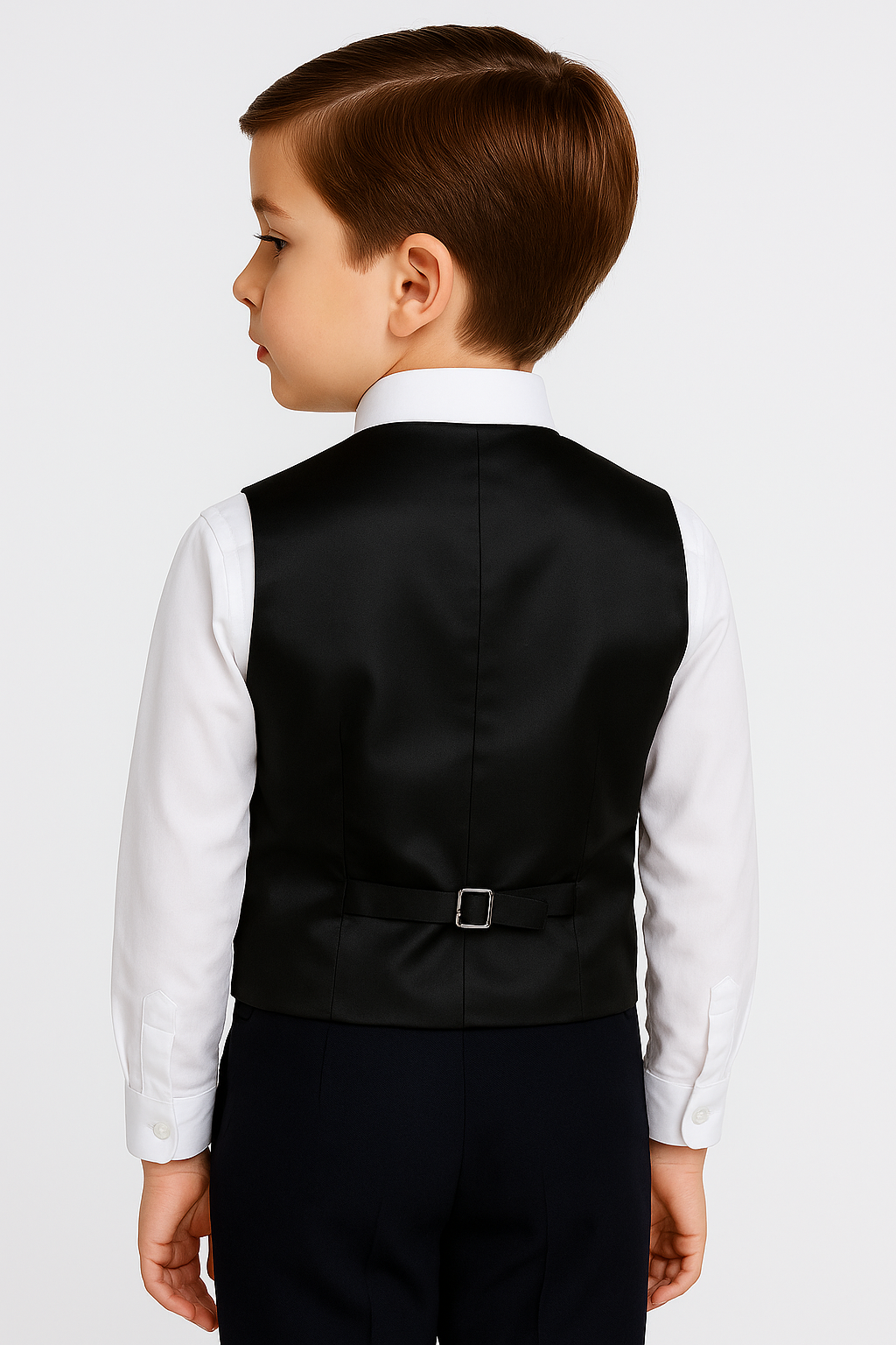 Boys Satin Waistcoat & Cravat Set - Red Back picture