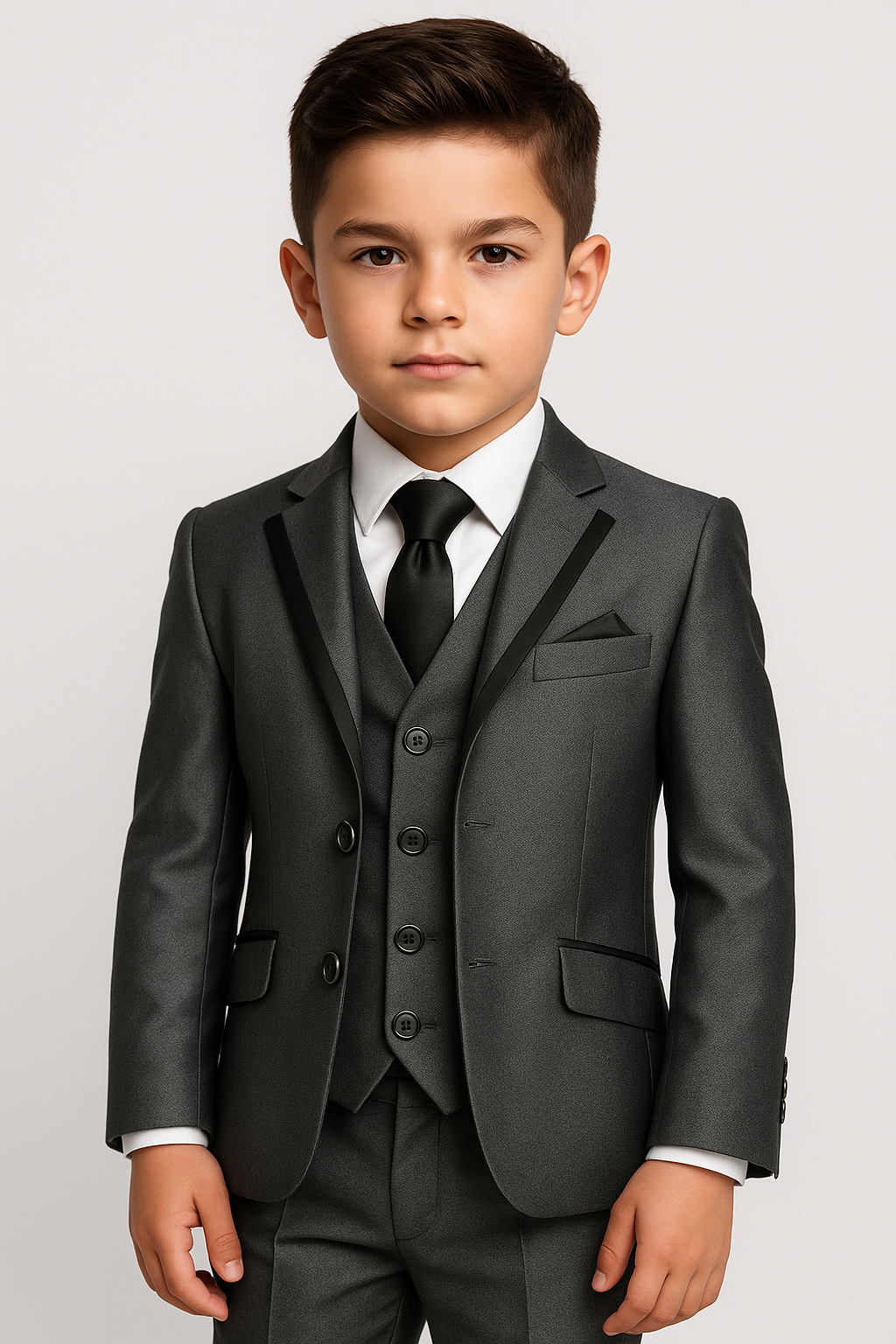 Boys Sheen Grey Suit - Grey