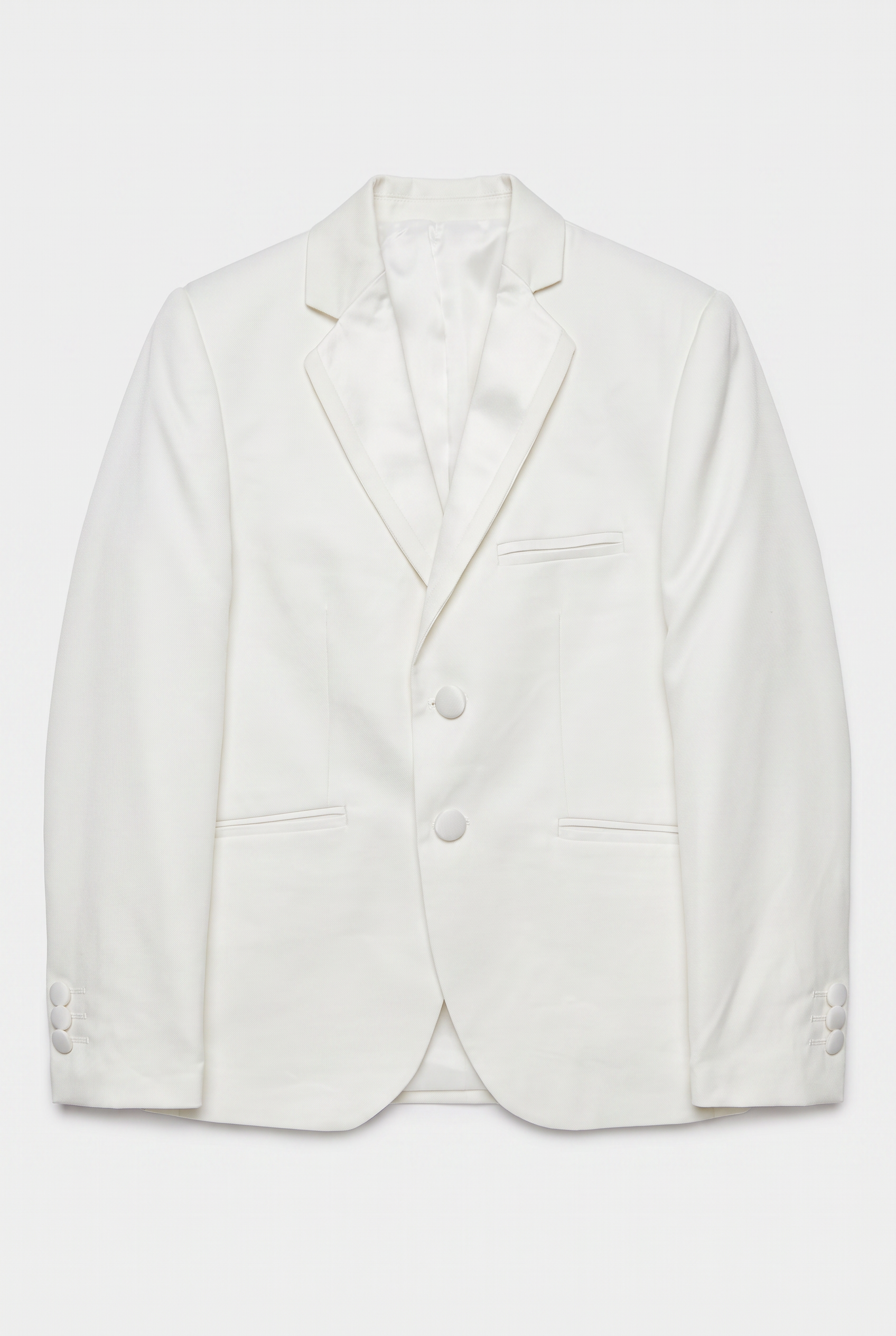 Costume de communion pour garçon, coupe ajustée, revers brillants - Blanc cassé
