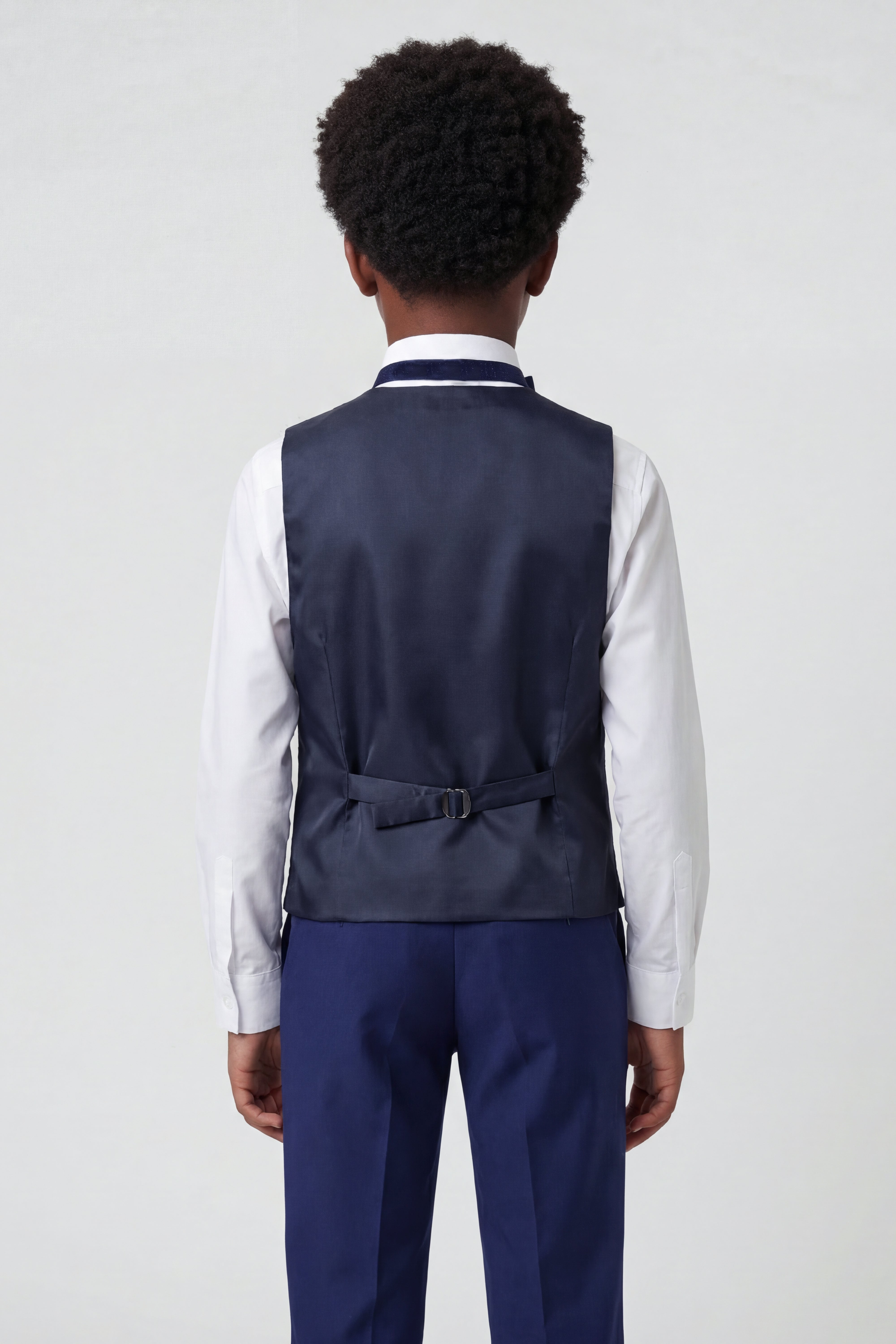 بدلة توكسيدو ضيقة للولاد بلون أزرق كحلي لامع - أزرق كحلي