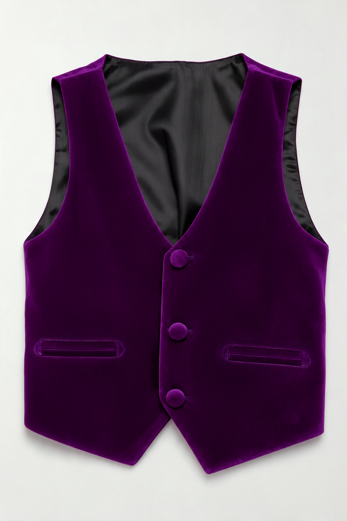 Boys Slim Fit Velvet Dinner Suit - 3-Piece & 5-Piece - SAVOY  - Purple waistcoat picture