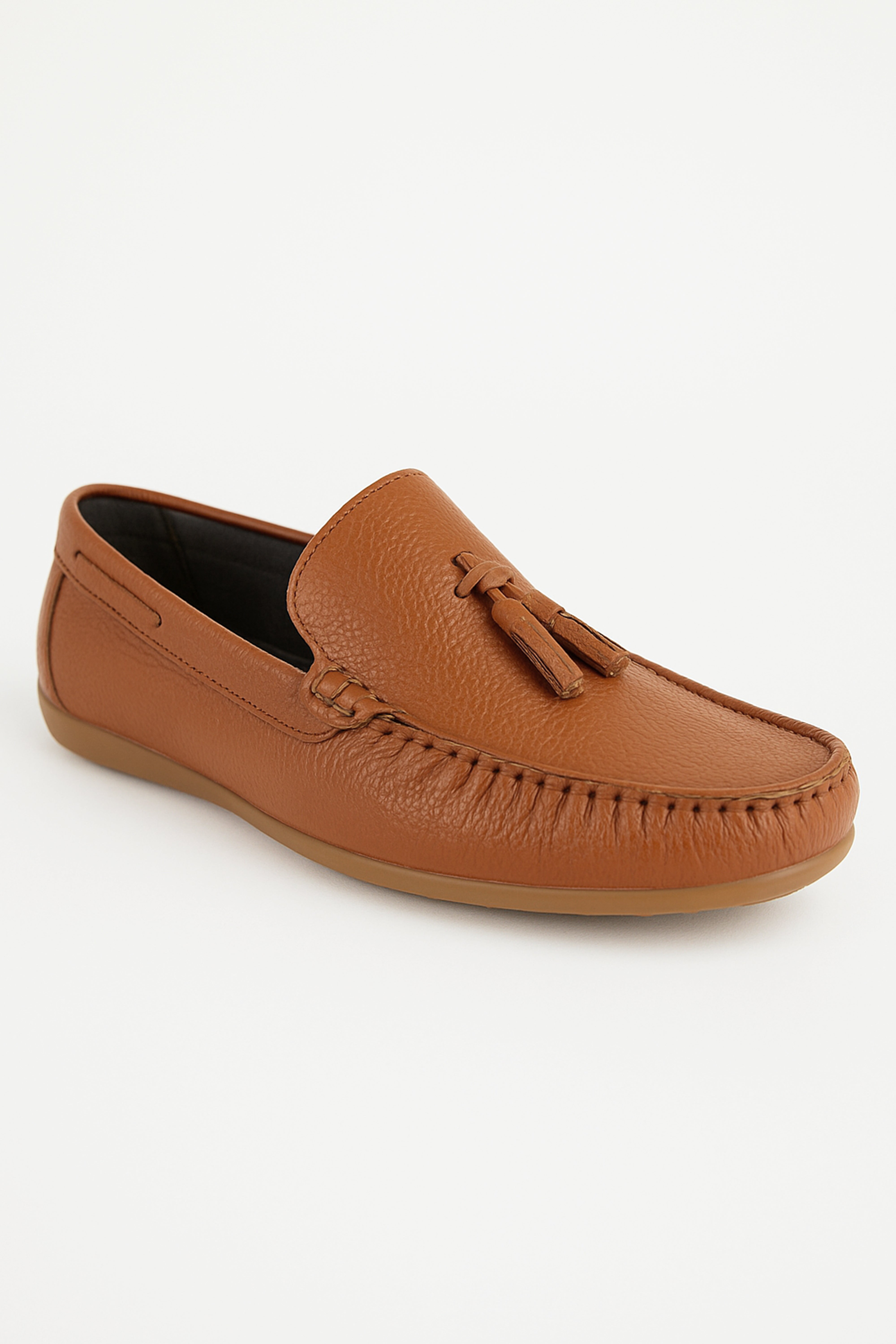 Boys Slip on Tassel Penny Loafer - ATHENS - Tan Brown Side Picture