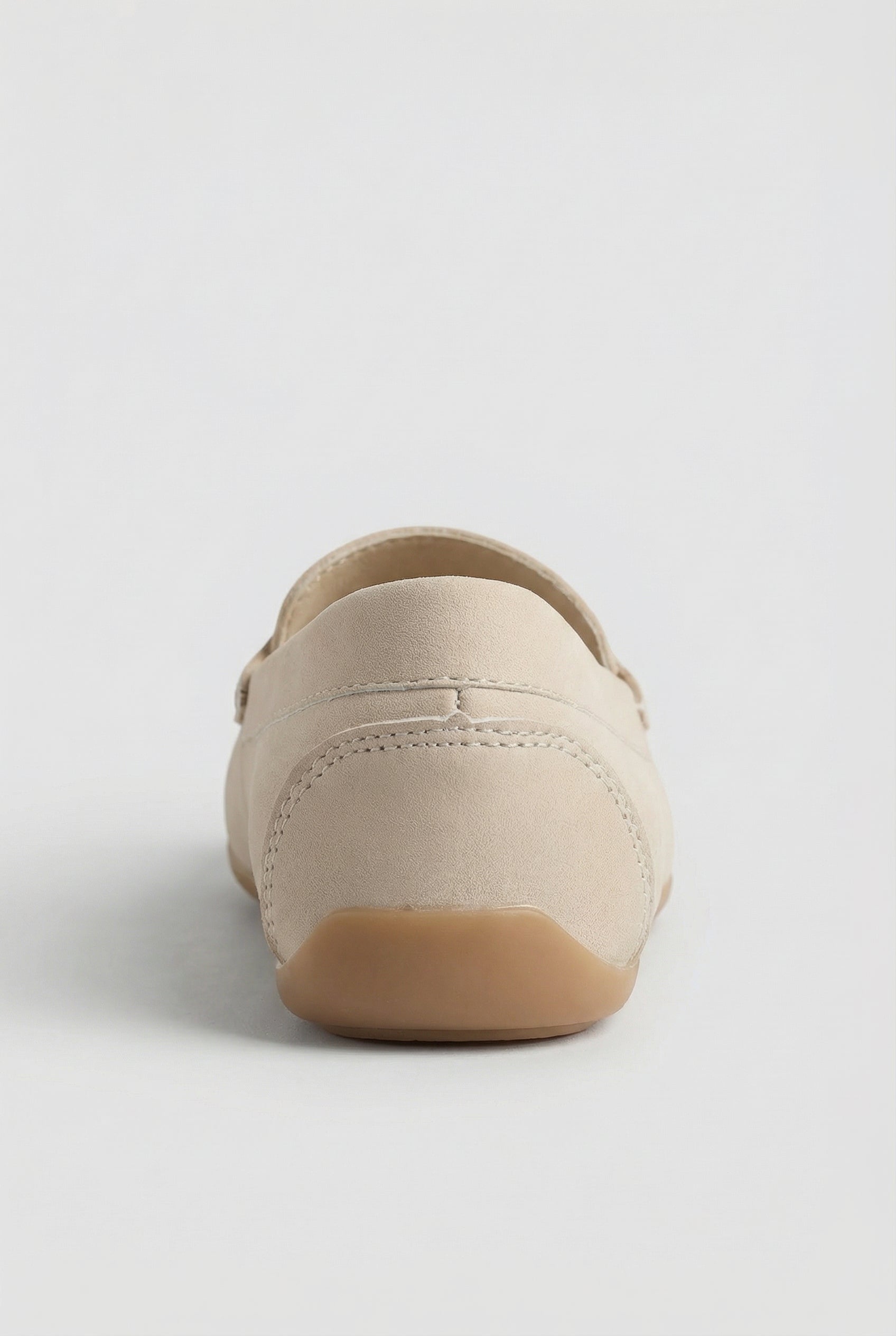 Boys Suede Slip On Penny Loafer - DUNCAN - Cream Back Picture